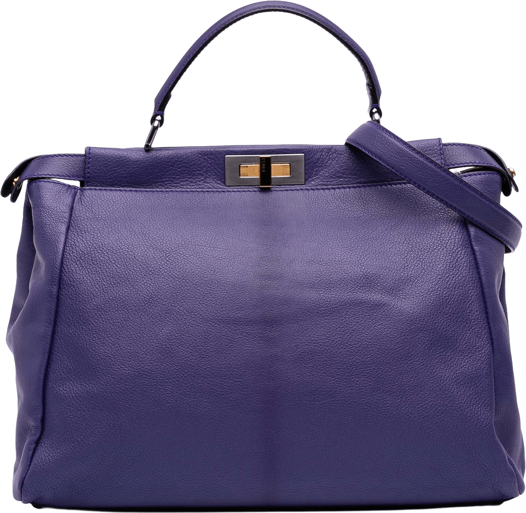 Fendi Large Calfskin Peekaboo Iconic Satchel, från Luxclusif, i färgen purple.