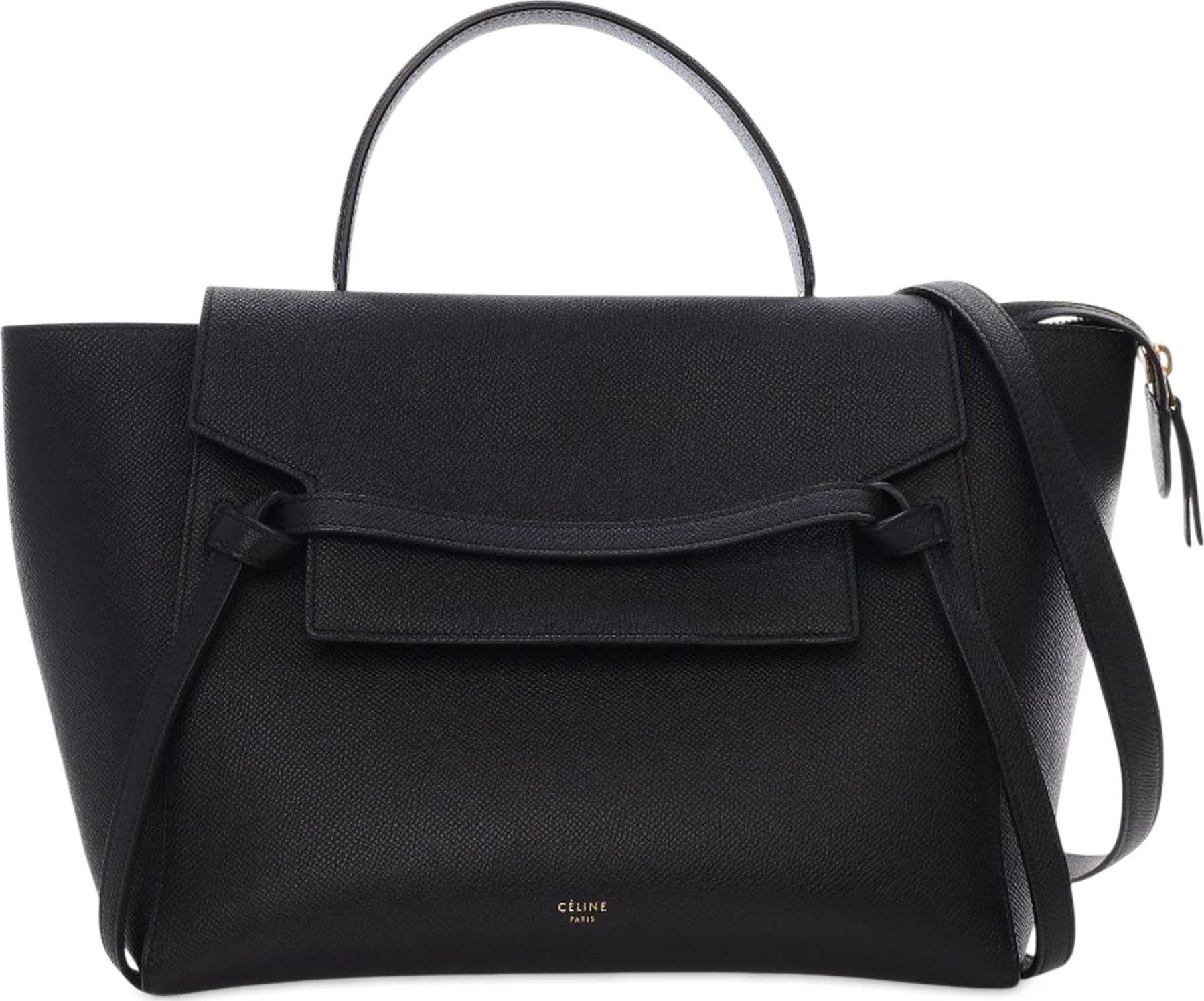 Celine Mini Grained Calfskin Belt Bag, från Luxclusif, i färgen black.