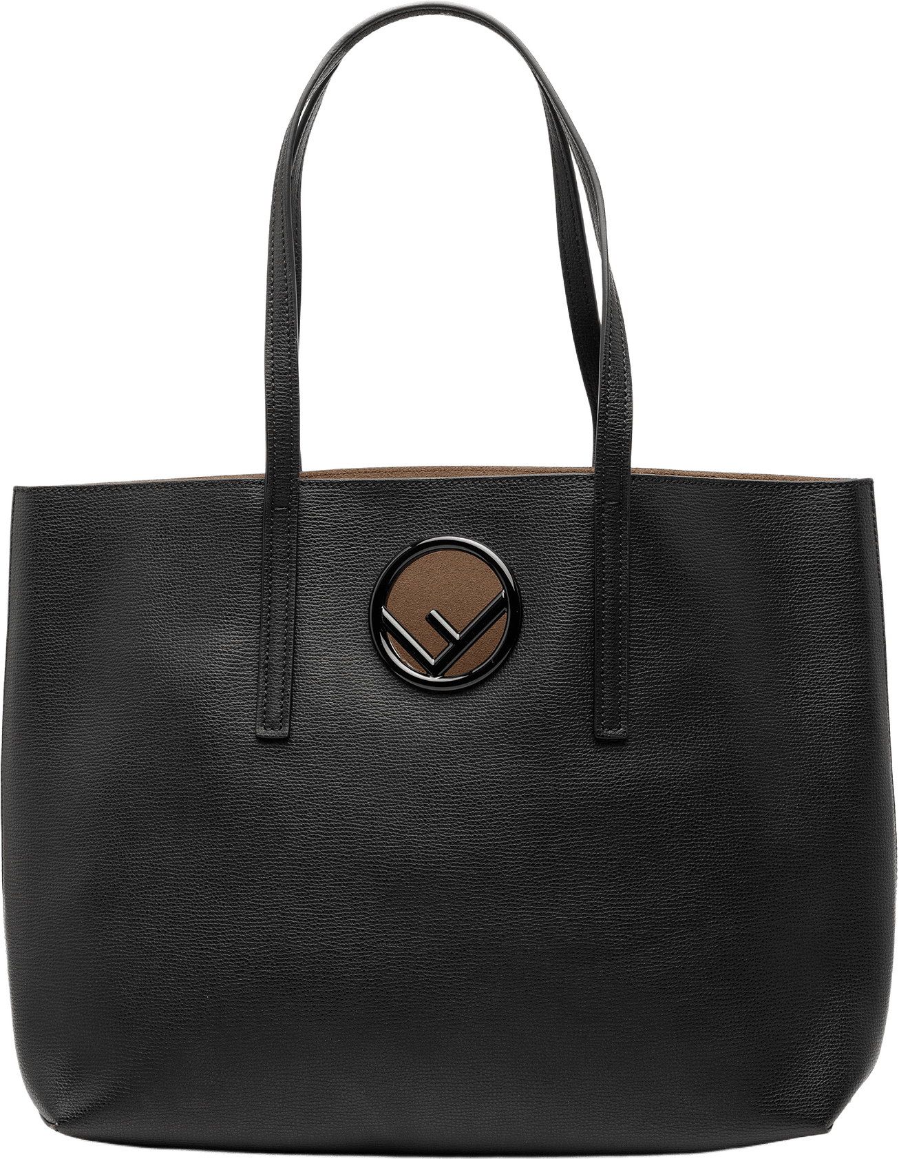 Fendi F Is Fendi Leather Shopper Tote, från Luxclusif, i färgen black.