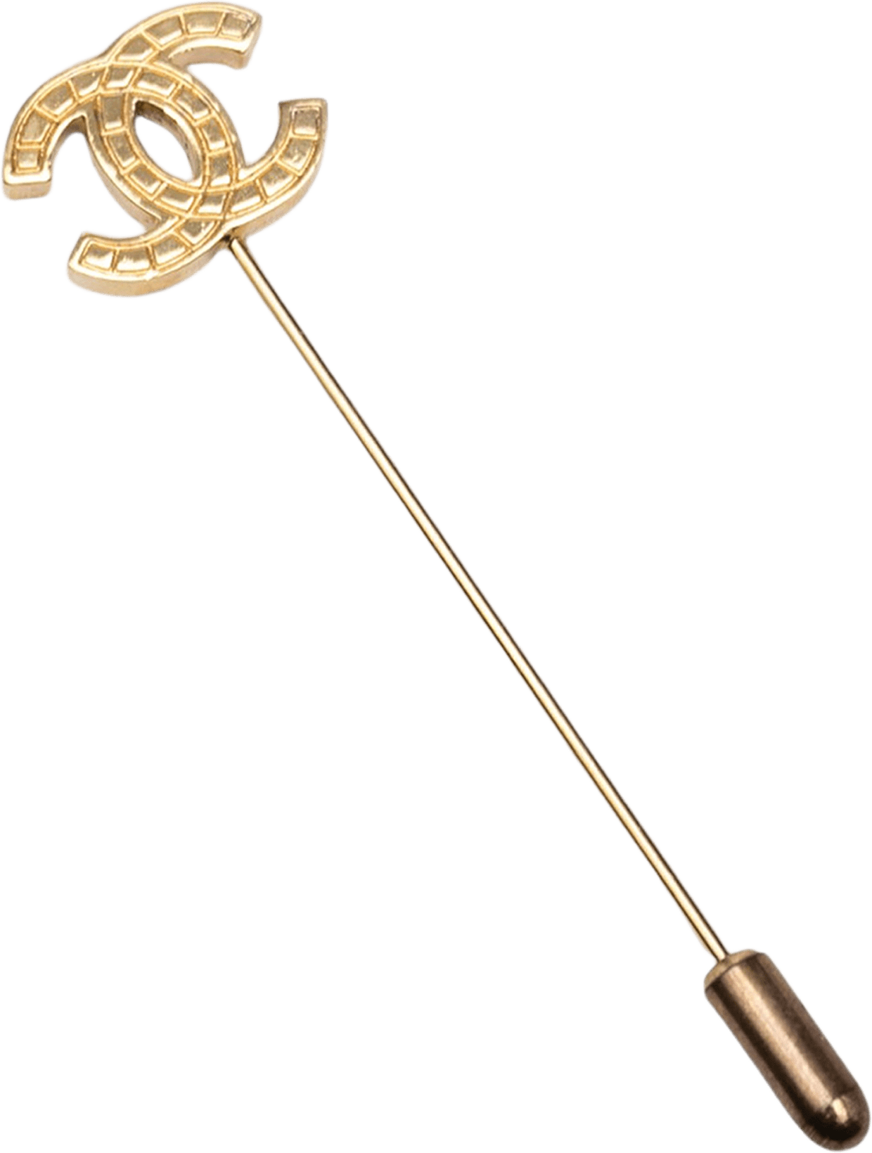Chanel Cc Gold Plated Pin Brooch, från Luxclusif, i färgen guld.
