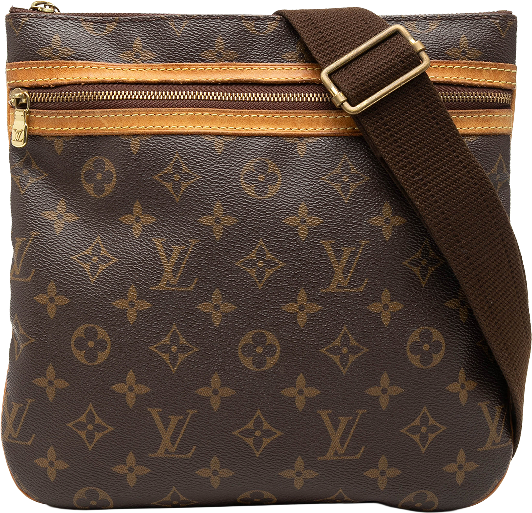 Louis Vuitton Monogram Bosphore Pochette, från Luxclusif, i färgen brown.