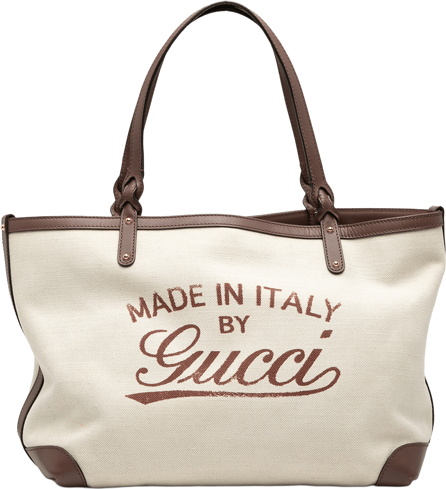 Gucci Canvas Craft Tote, från Luxclusif, i färgen beige.