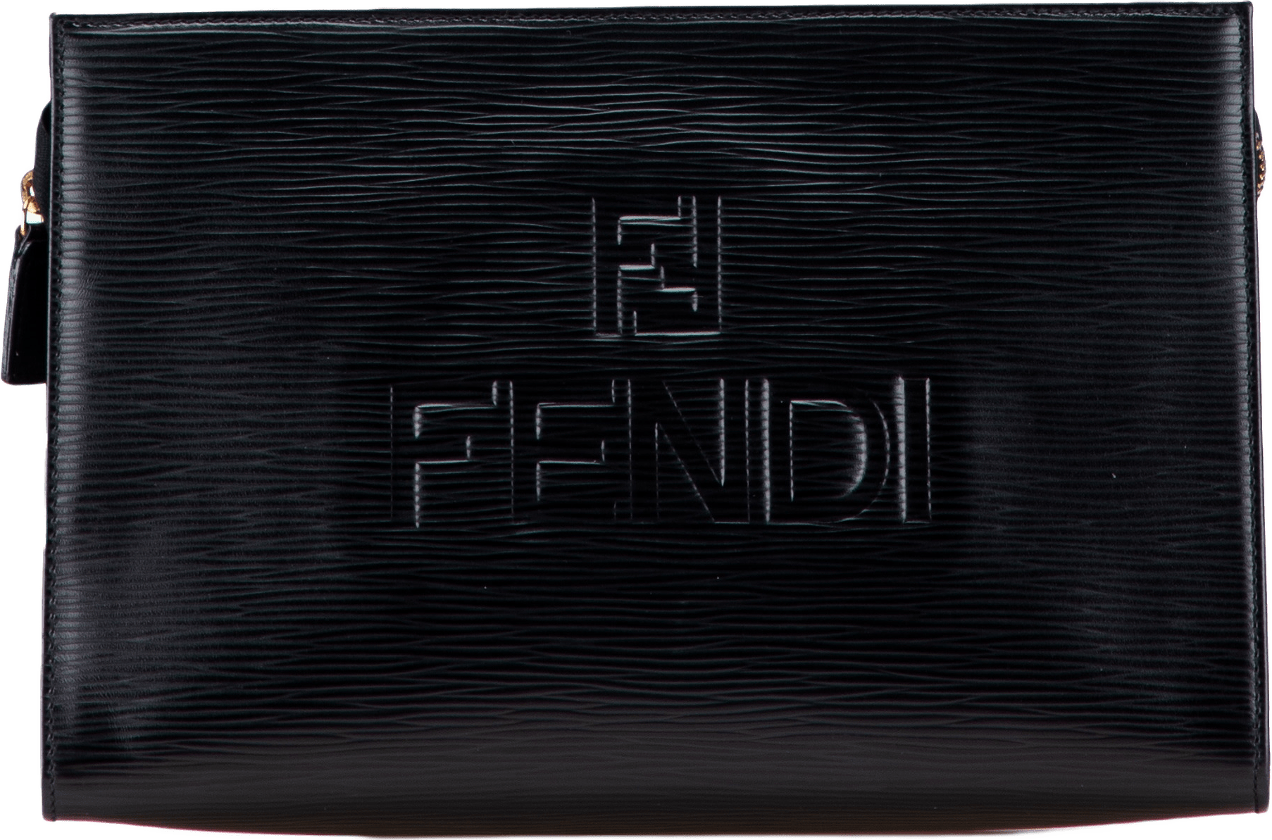 Fendi Leather Logo Clutch