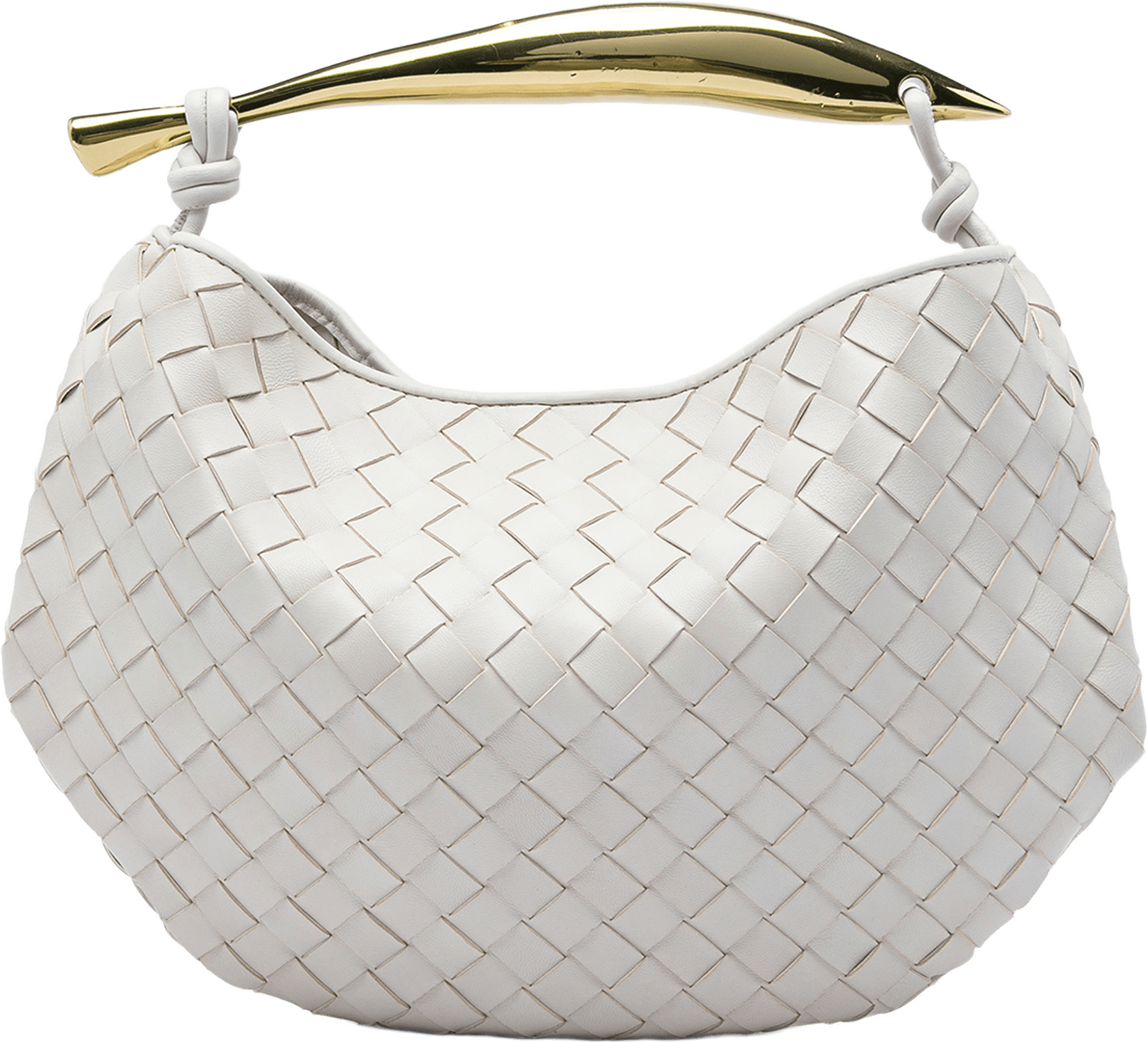 Bottega Veneta Lambskin Intrecciato Sardine, från Luxclusif, i färgen vit.