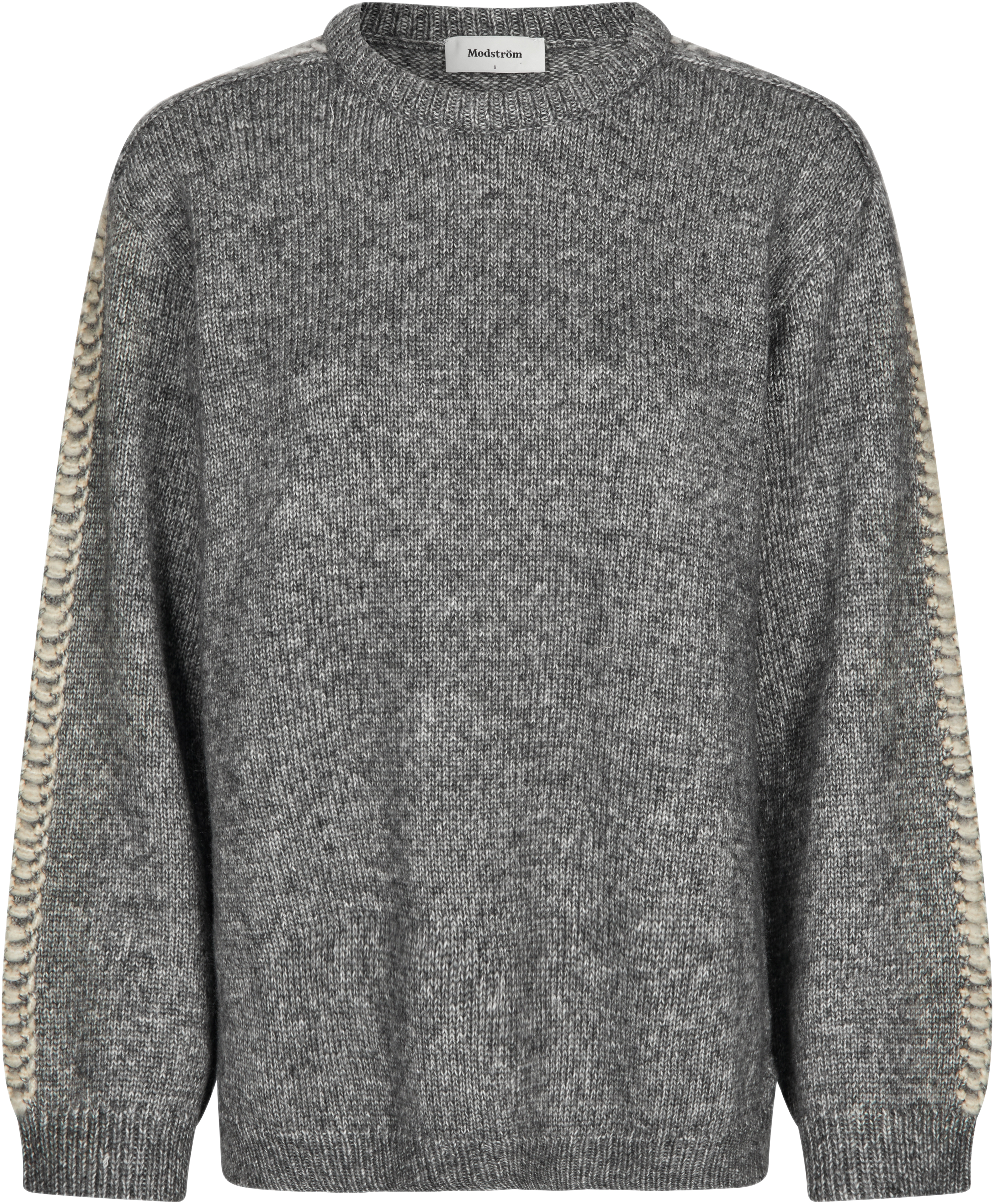 Linemd O-neck, från Modström, i färgen dark grey melange.