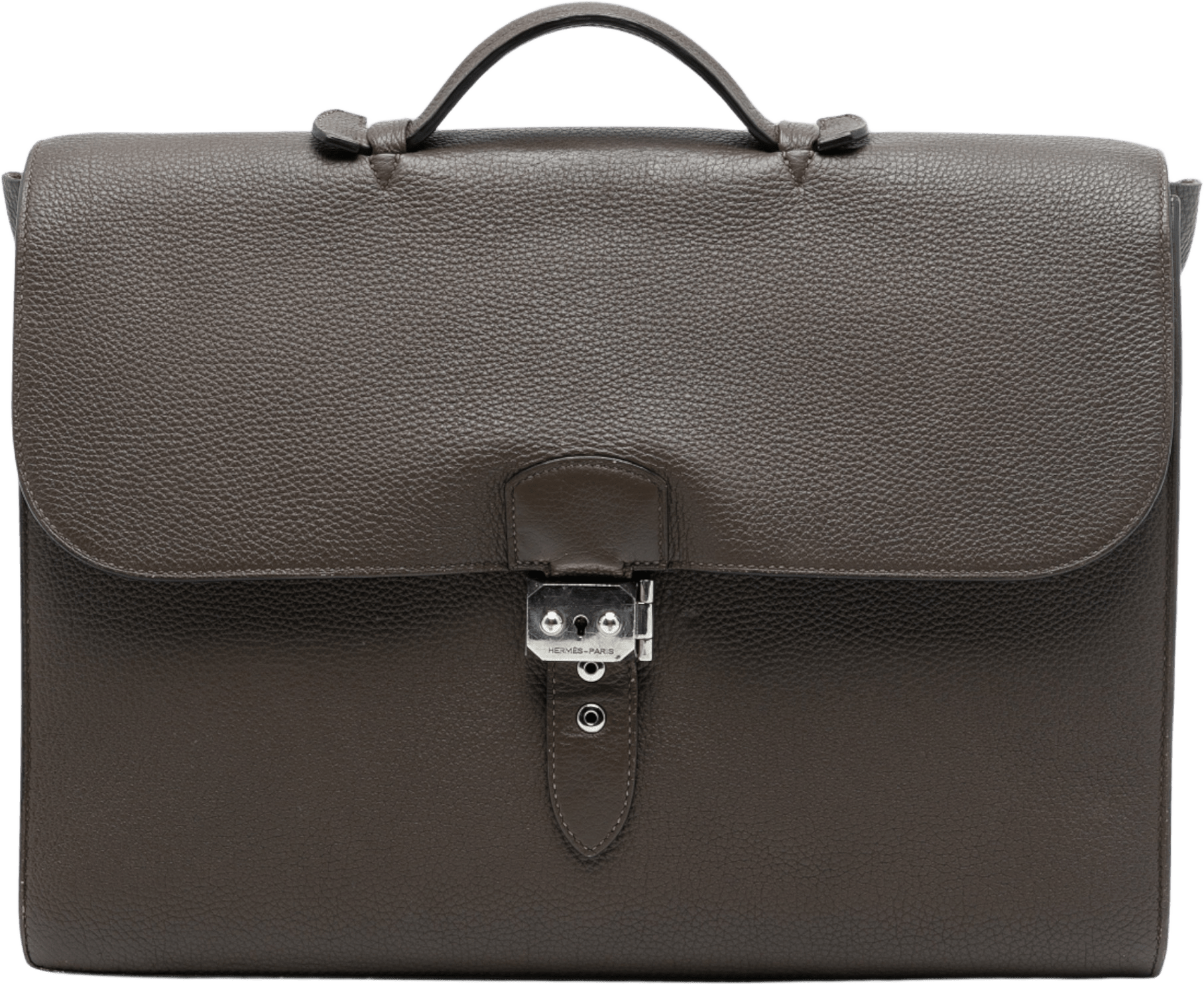 Hermès Togo Sac A Depeches 40, från Luxclusif, i färgen dark brown.