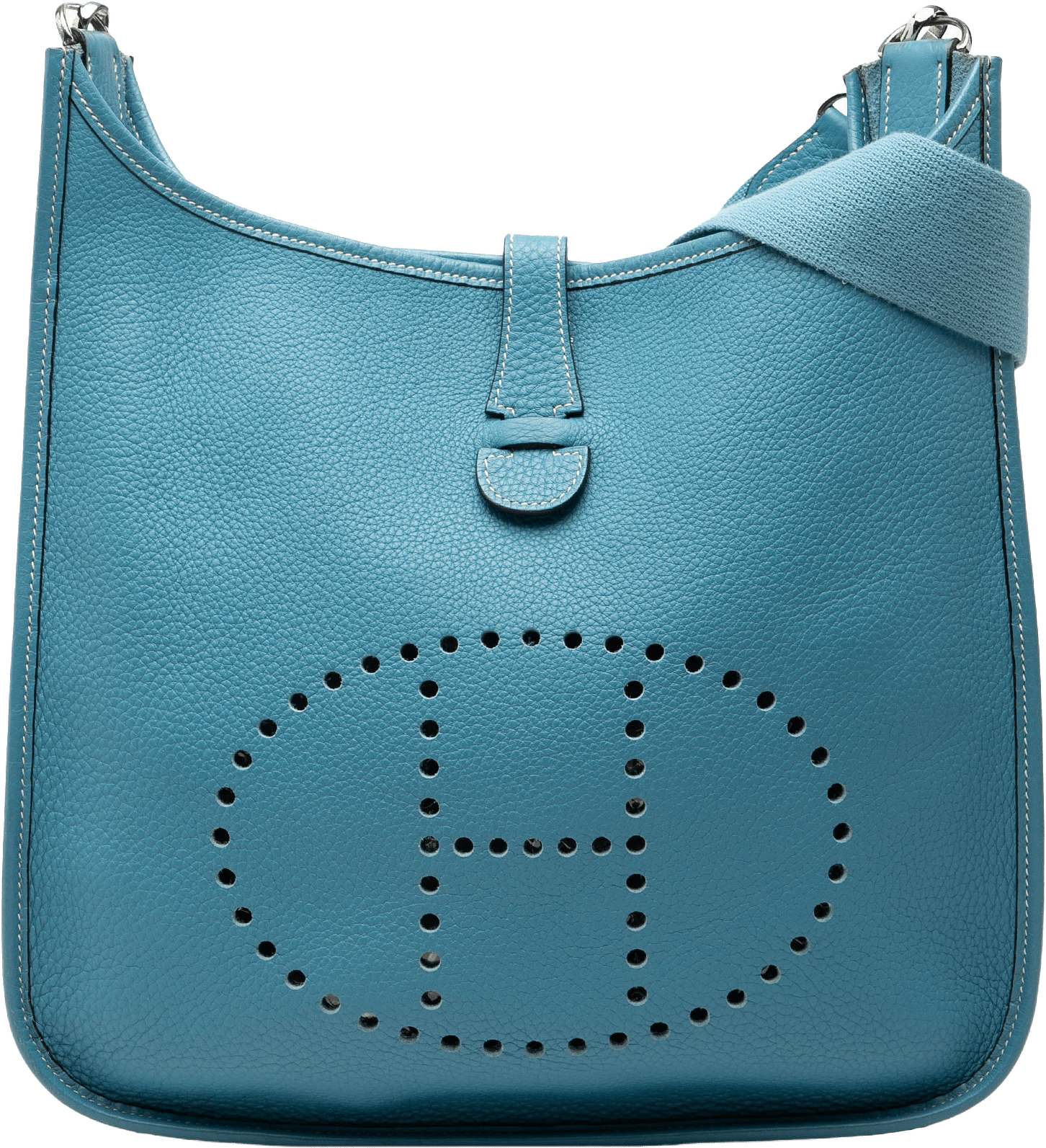 Hermès Clemence Evelyne Gm, från Luxclusif, i färgen denim.