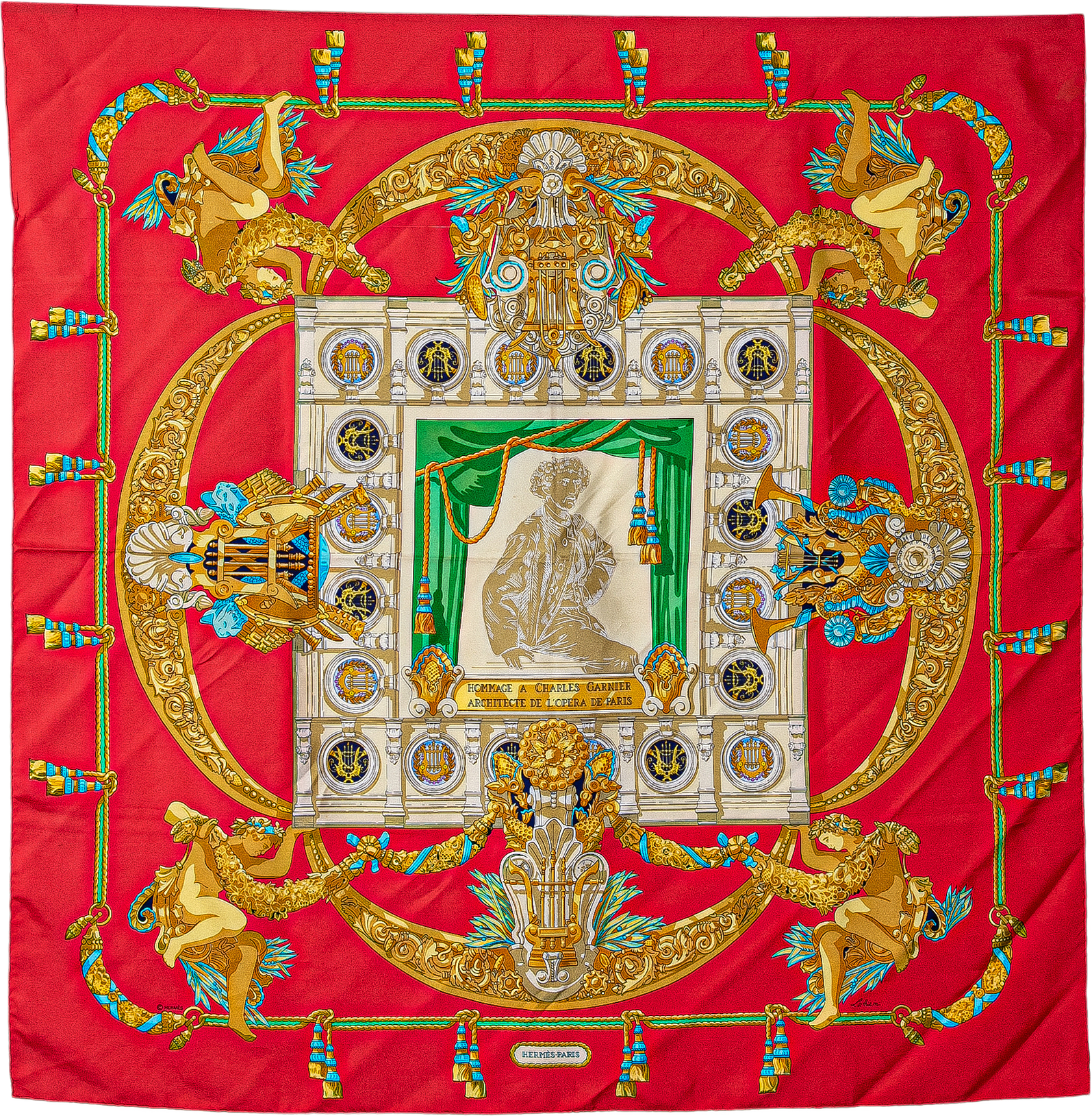 Hermès Hommage A Charles Garnier Silk Scarf