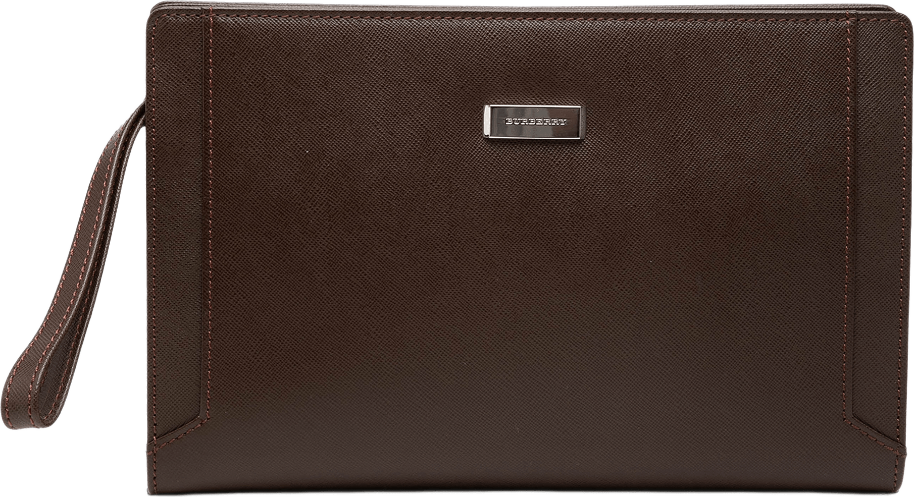Burberry Leather Clutch, från Luxclusif, i färgen dark brown.