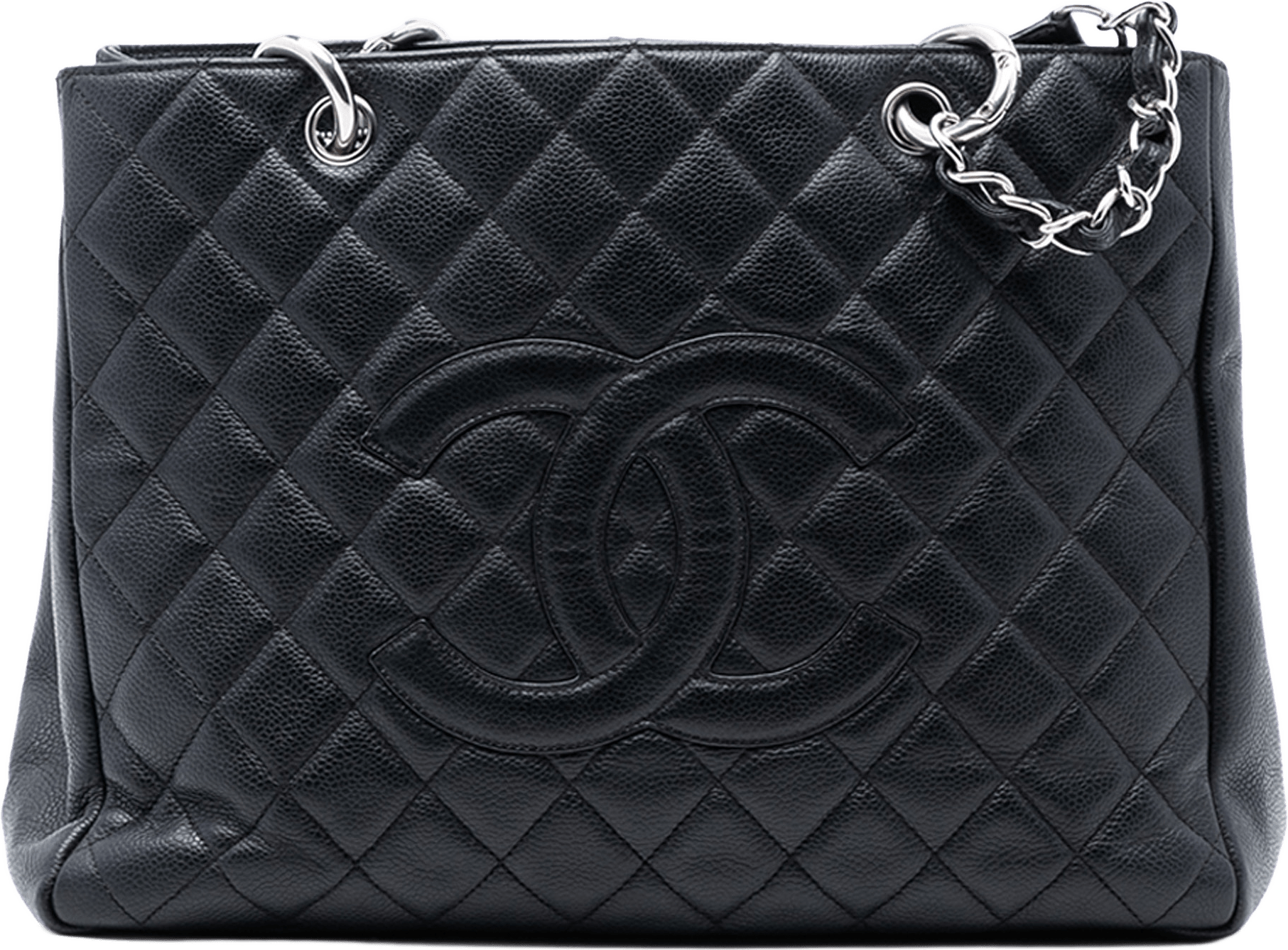 Chanel Caviar Grand Shopping Tote, från Luxclusif, i färgen black.