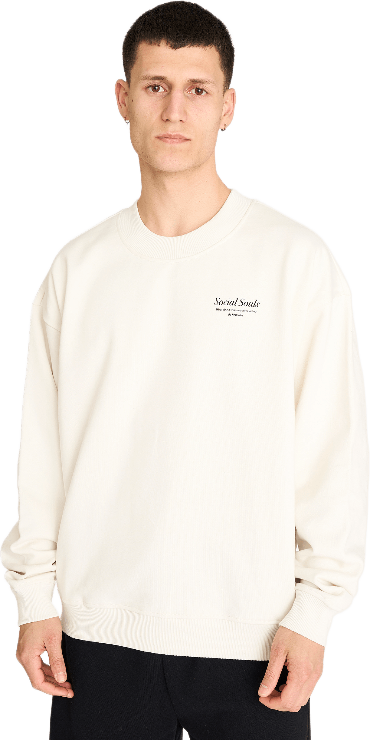 Sweatshirt Crewneck Drake Bomull, från Resteröds, i färgen white.