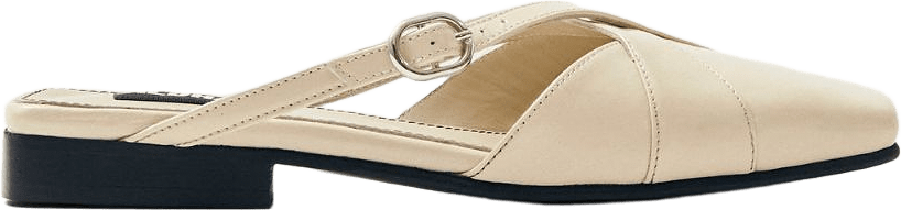 Adria Onix Cream Leather Mules