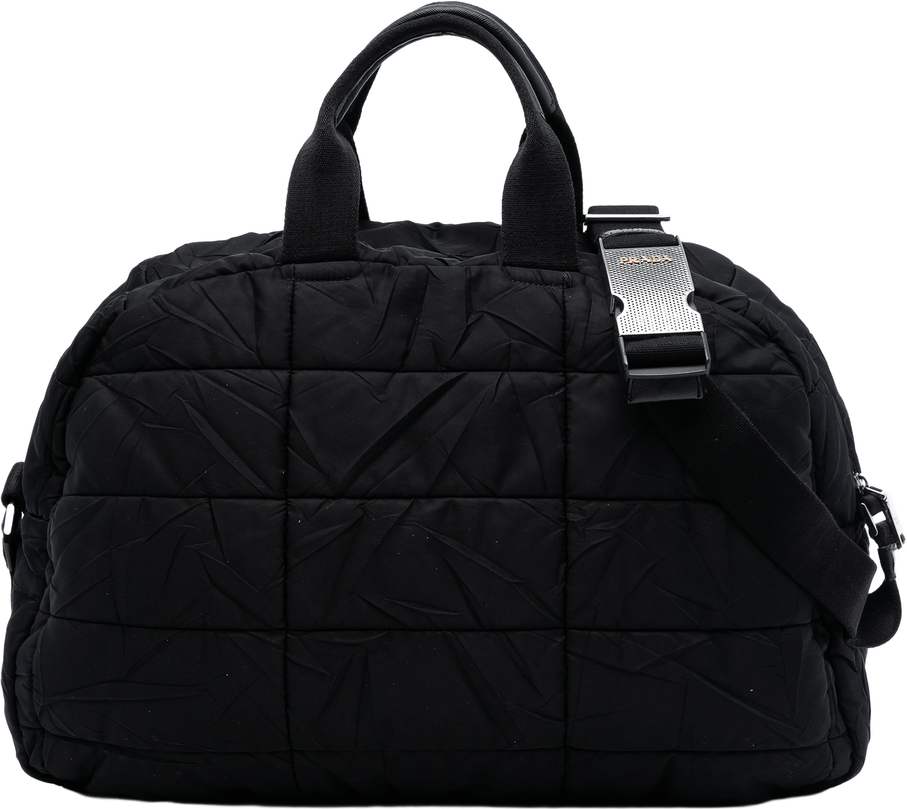 Prada Tessuto Bomber Travel Bag, från Luxclusif, i färgen black.
