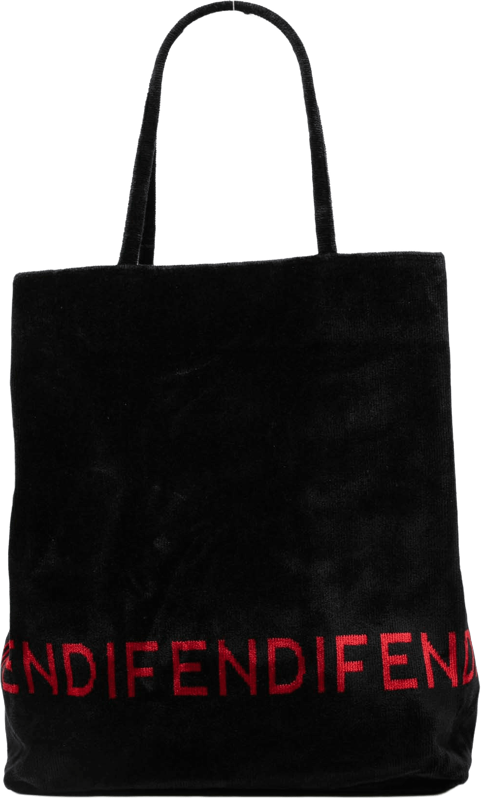 Fendi Velour Logo Tote, från Luxclusif, i färgen black.