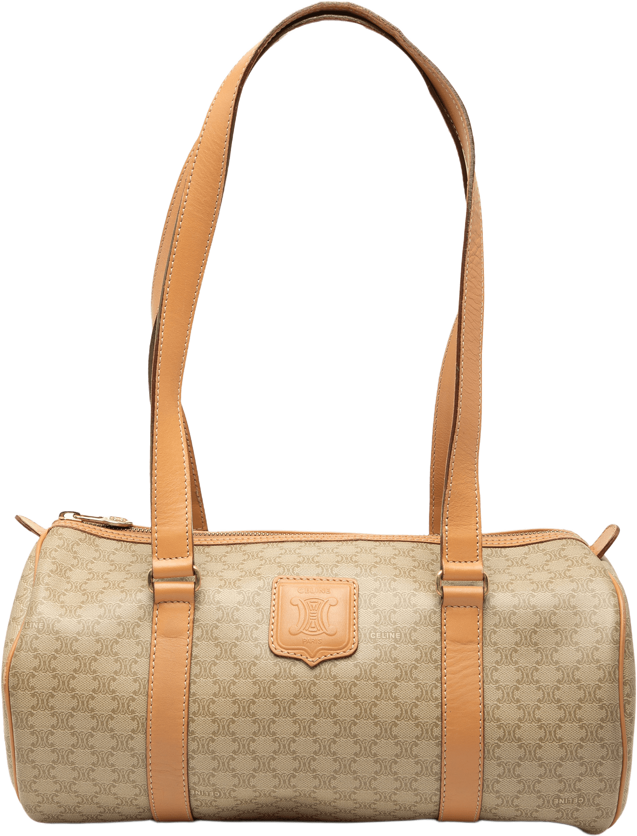 Celine Macadam Coated Canvas Shoulder Bag, från Luxclusif, i färgen beige.