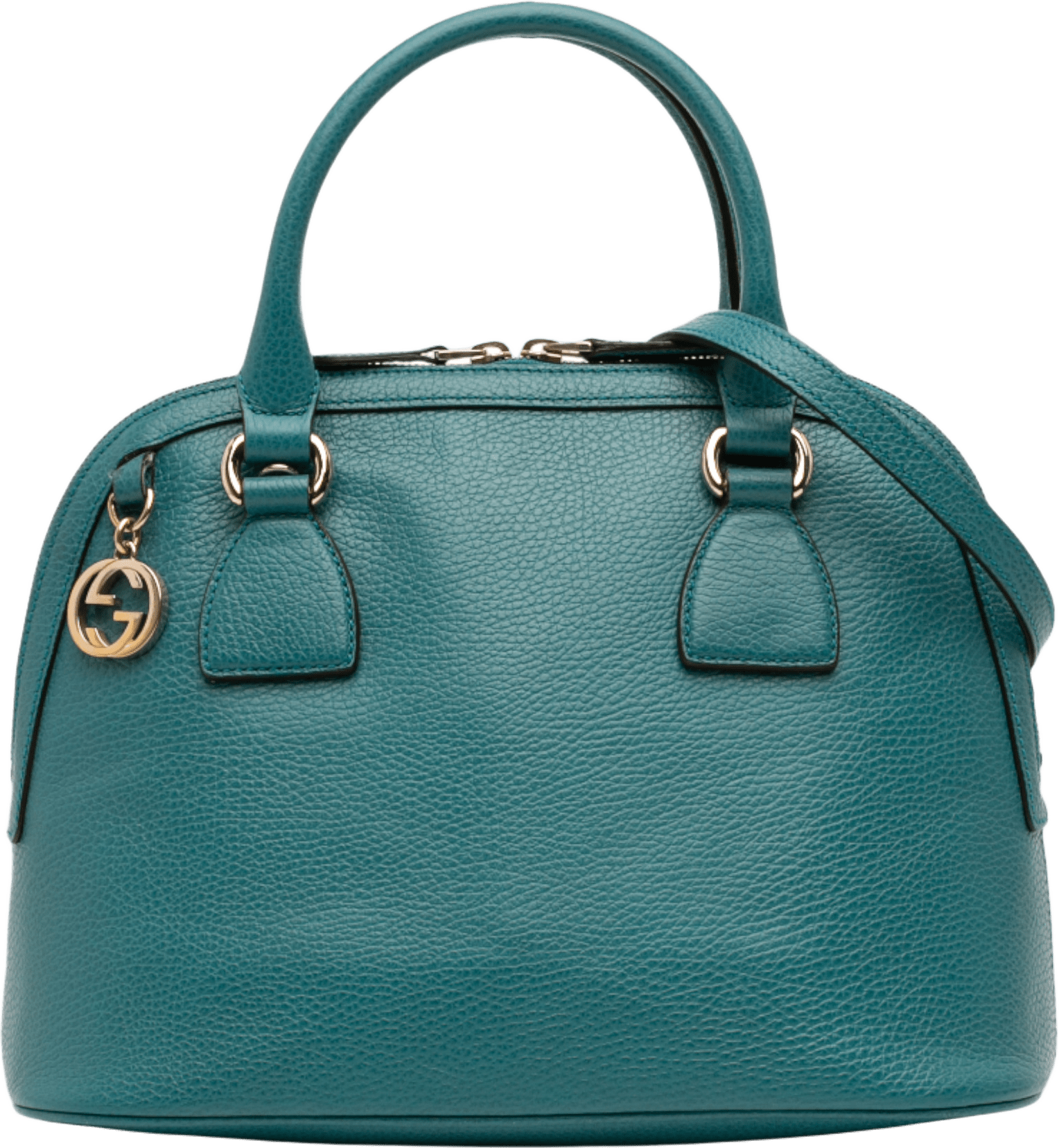 Gucci Small Dollar Calfskin Gg Charm Dome Satchel, från Luxclusif, i färgen blue.