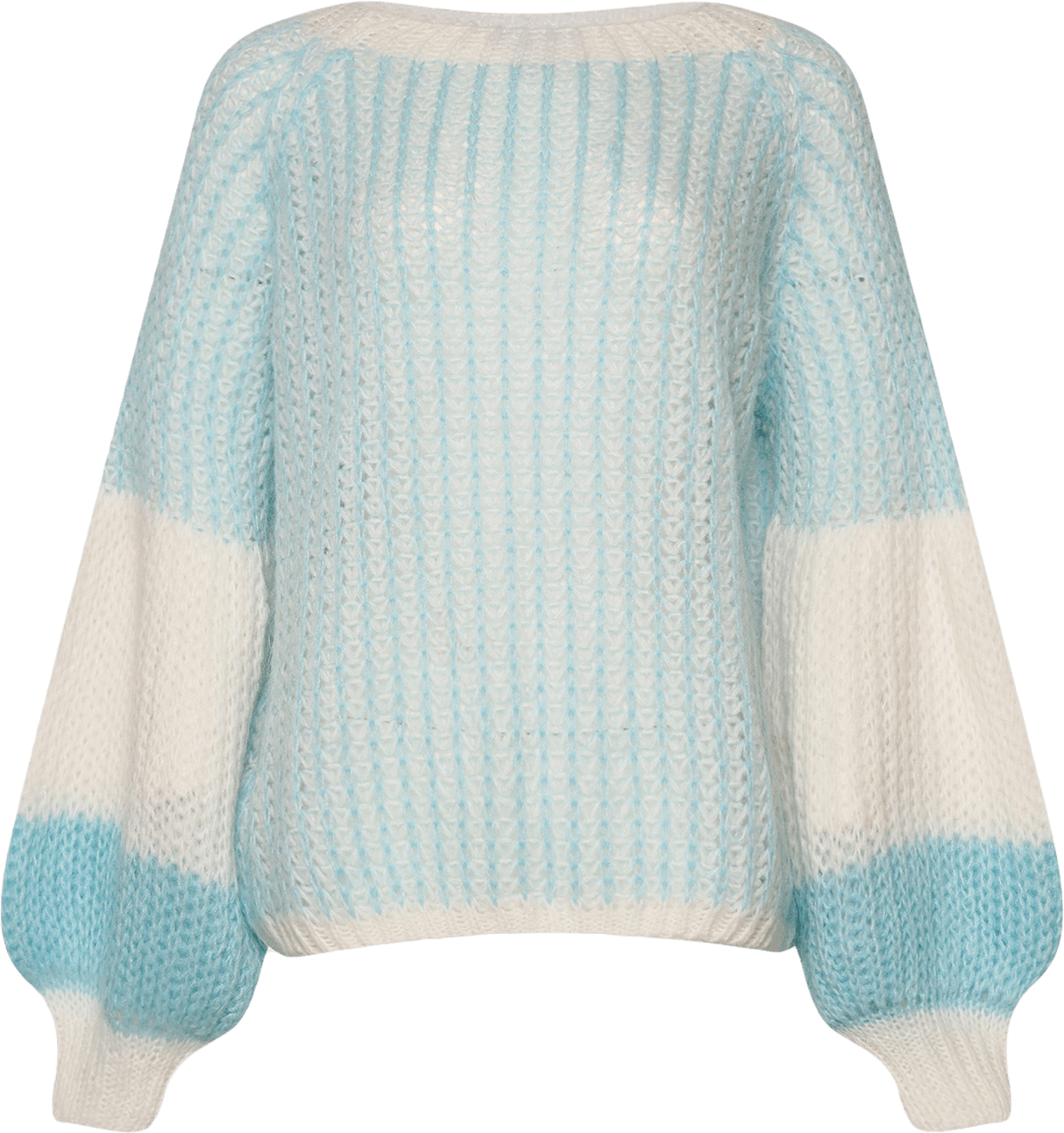 Liana Knit Sweater - Lightblue/white