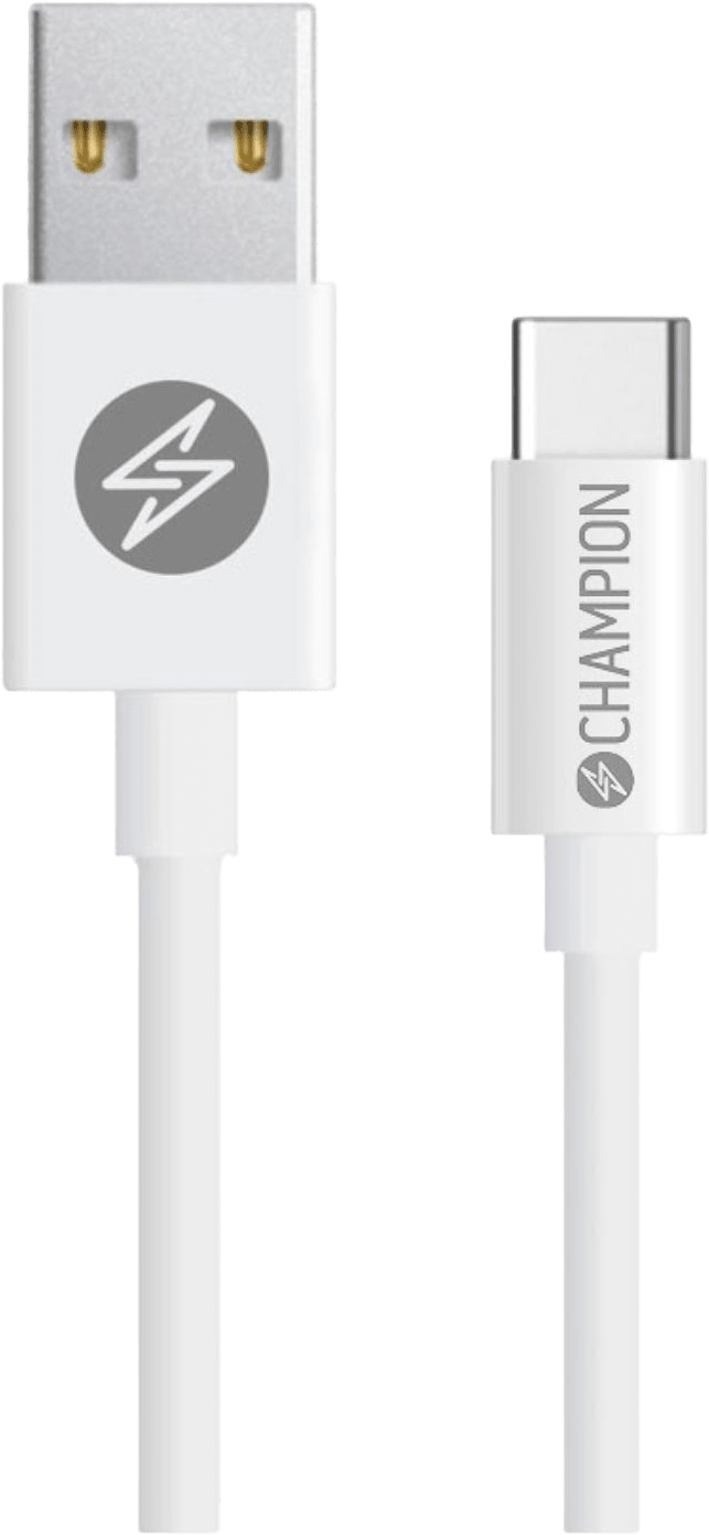 Usb-a Till Usb-c Kabel 2m, från Champion Nordic, i färgen vit.