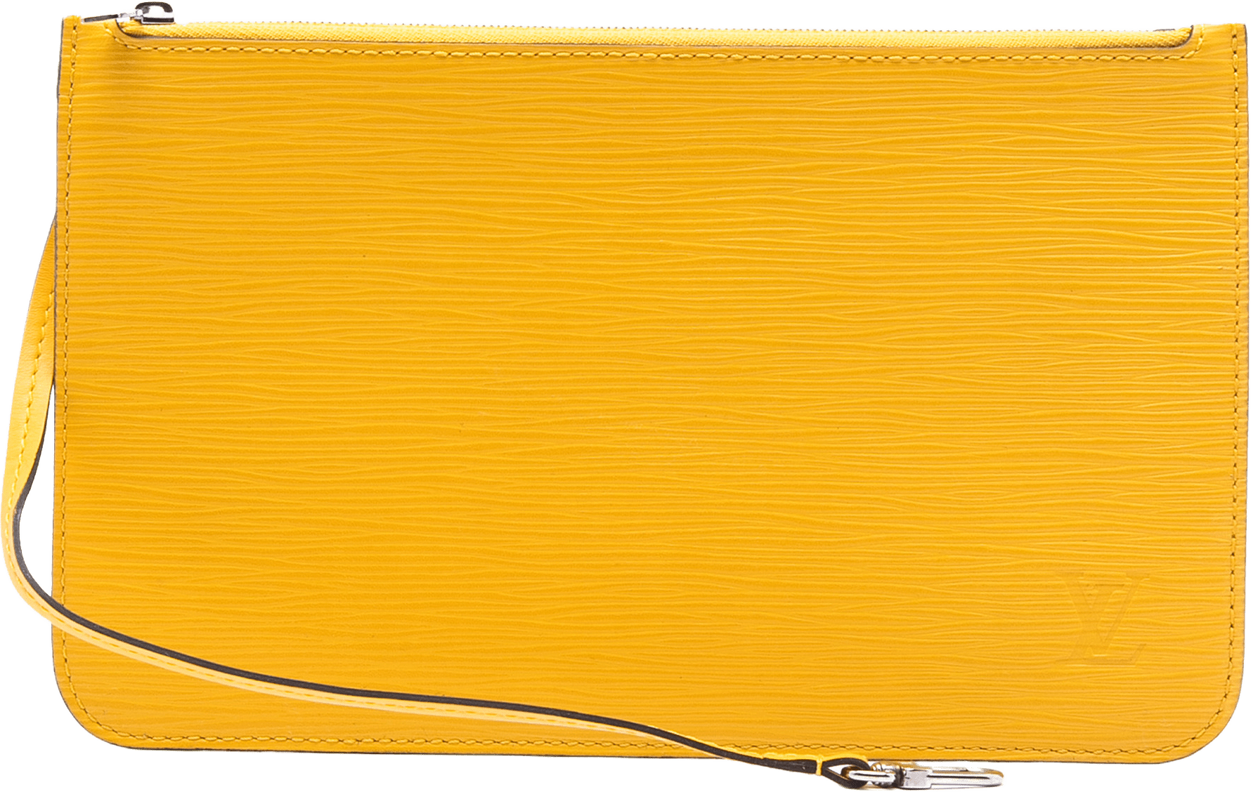 Louis Vuitton Epi Neverfull Pouch, från Luxclusif, i färgen yellow.