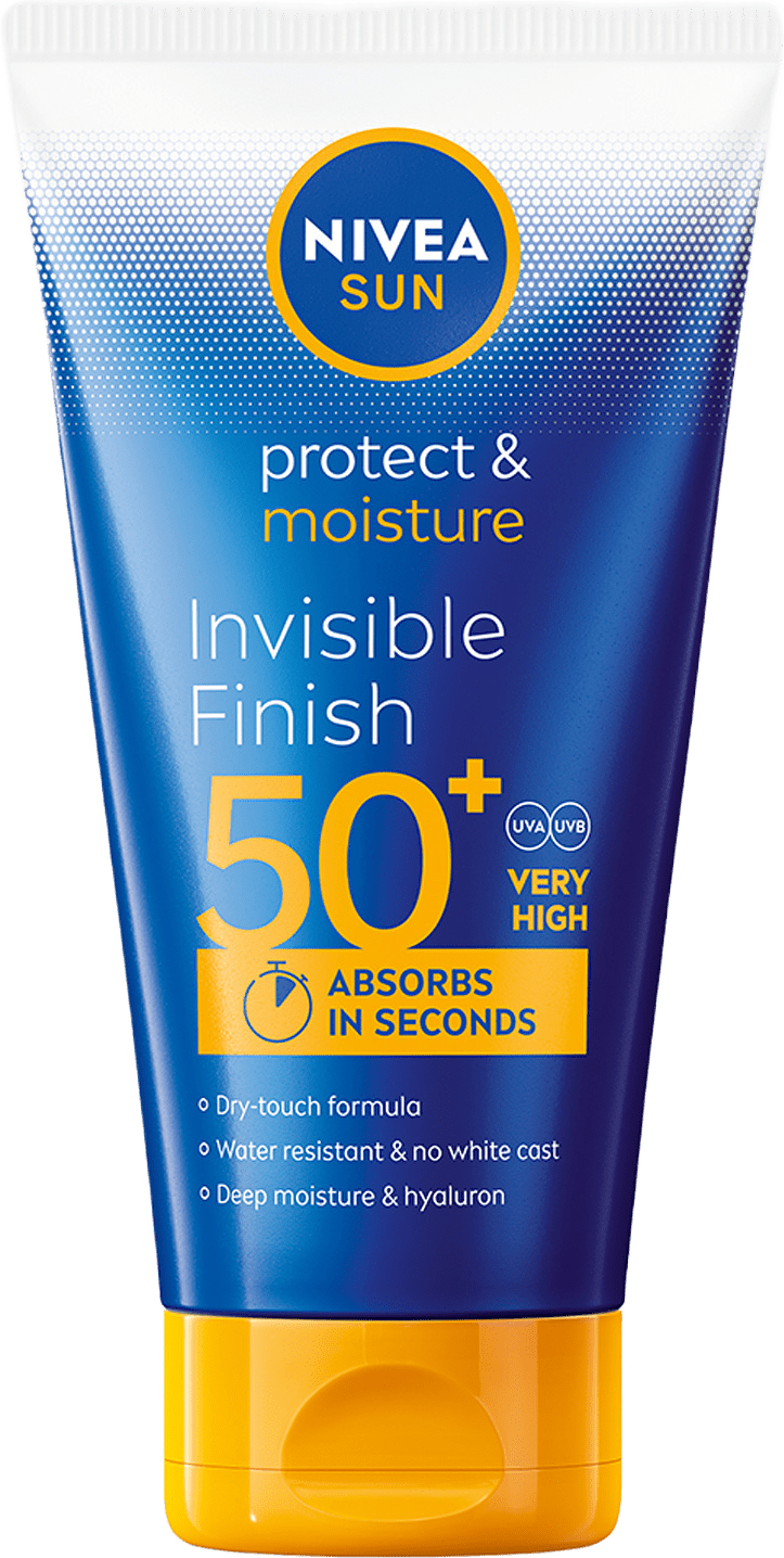 Solkräm Protect & Moisture Invisible Finish Lotion SPF50+, från NIVEA.