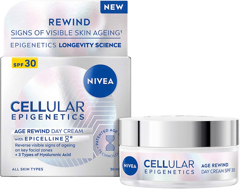 Dagkräm Cellular Epigenetics Age Rewind Day cream SPF30, från NIVEA.