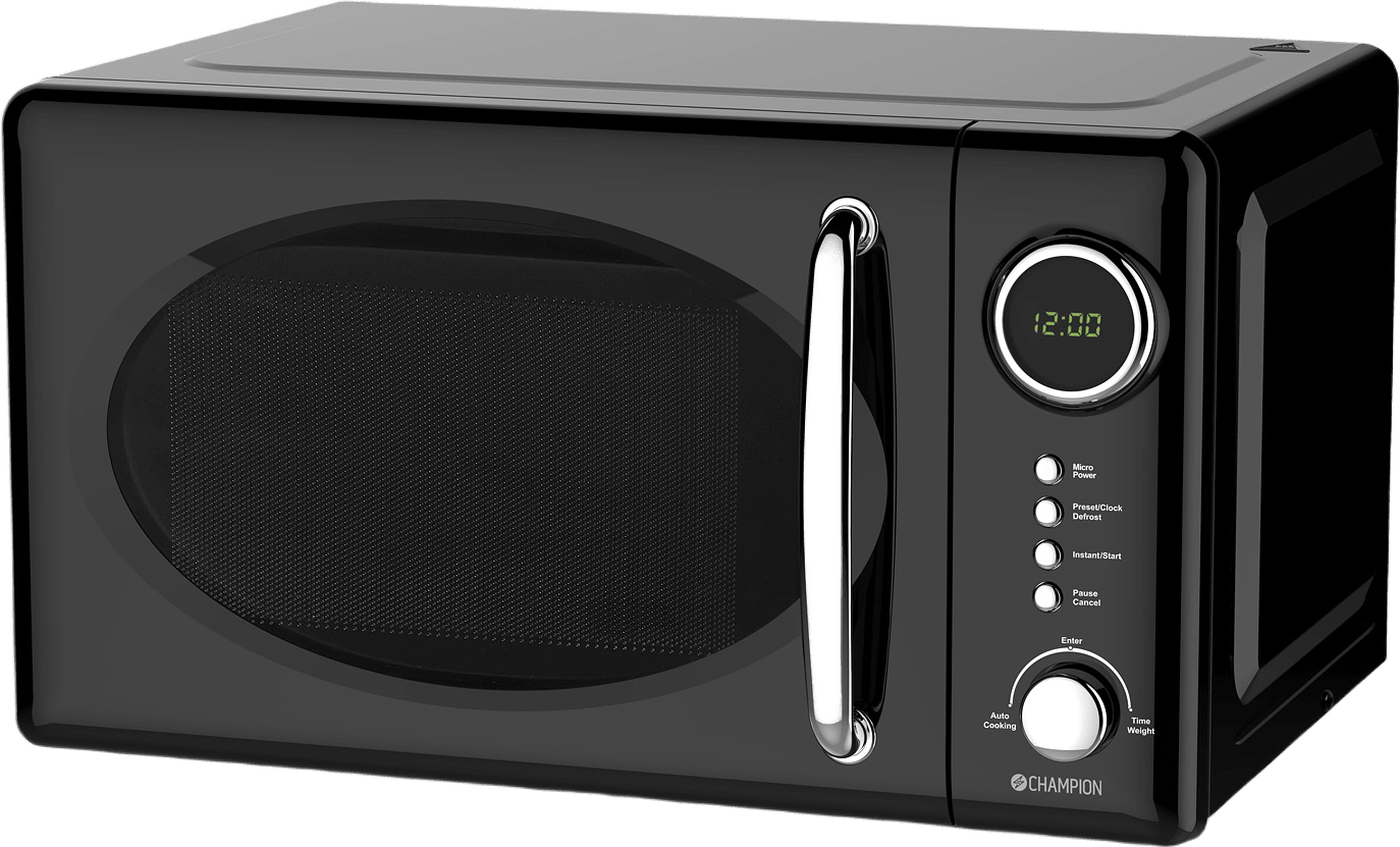 Mikrovågsugn Retro 20l, från Champion Nordic, i färgen svart.