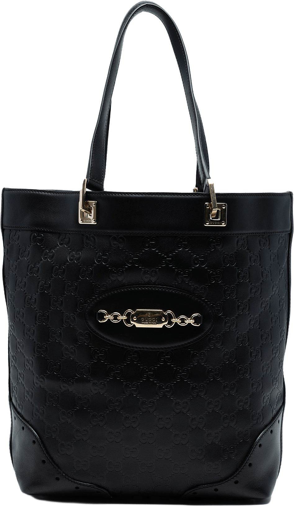 Gucci Guccissima Punch Tote, från Luxclusif, i färgen black.