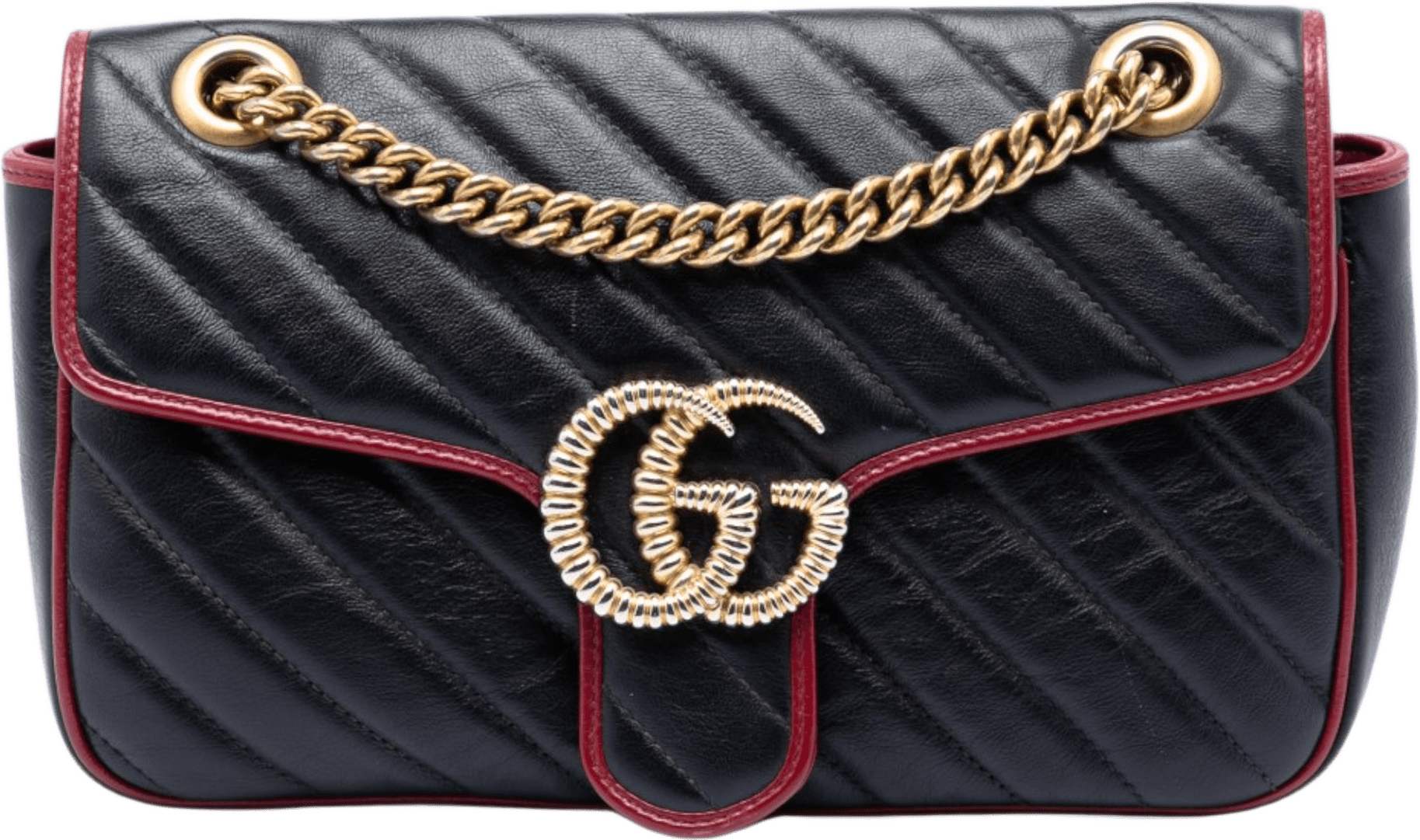 Gucci Medium Gg Marmont Matelasse Diagonal Leather Torchon Shoulder Bag, från Luxclusif, i färgen black.