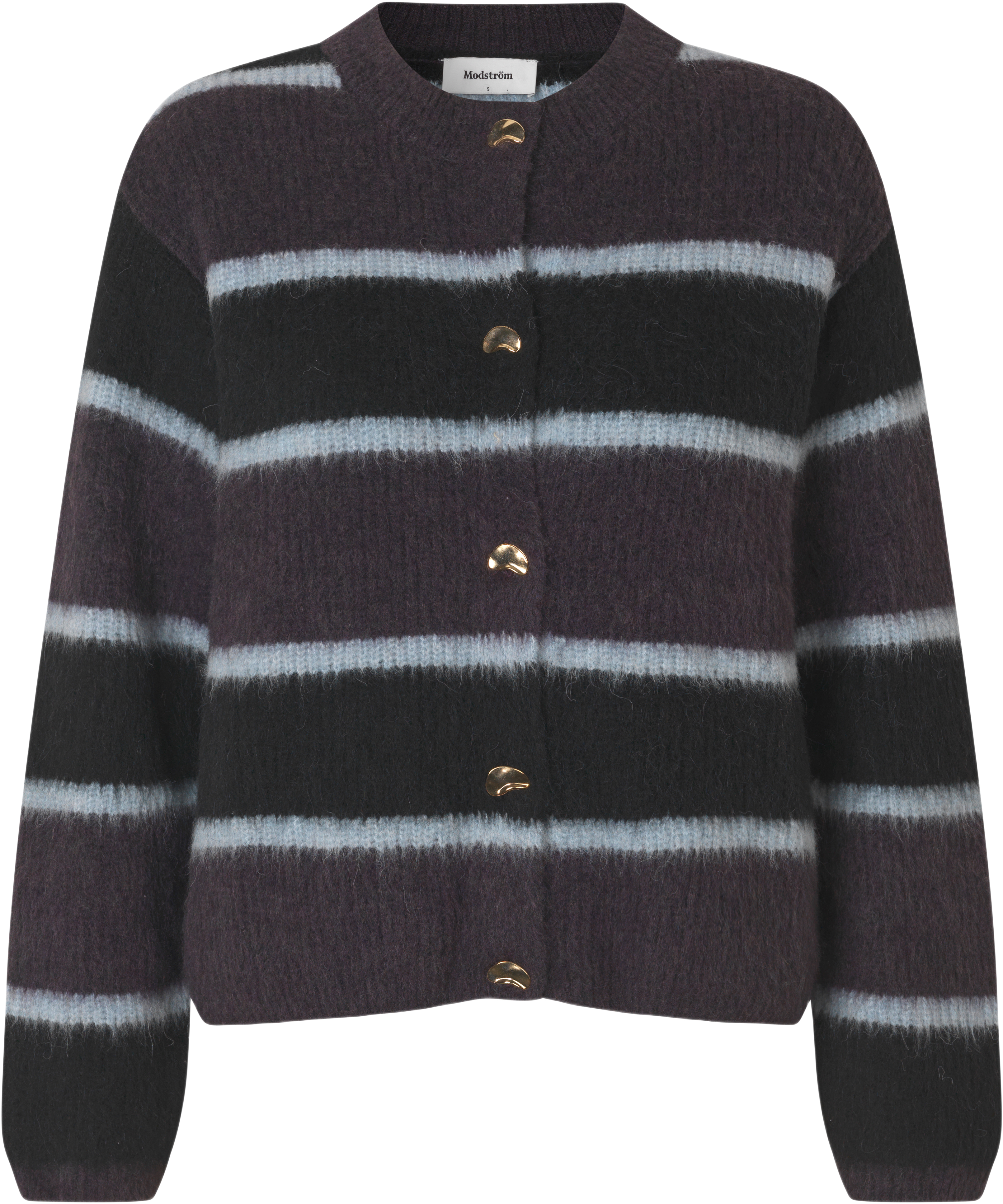 Rafaelmd Stripe Cardigan, från Modström, i färgen winter stripe.