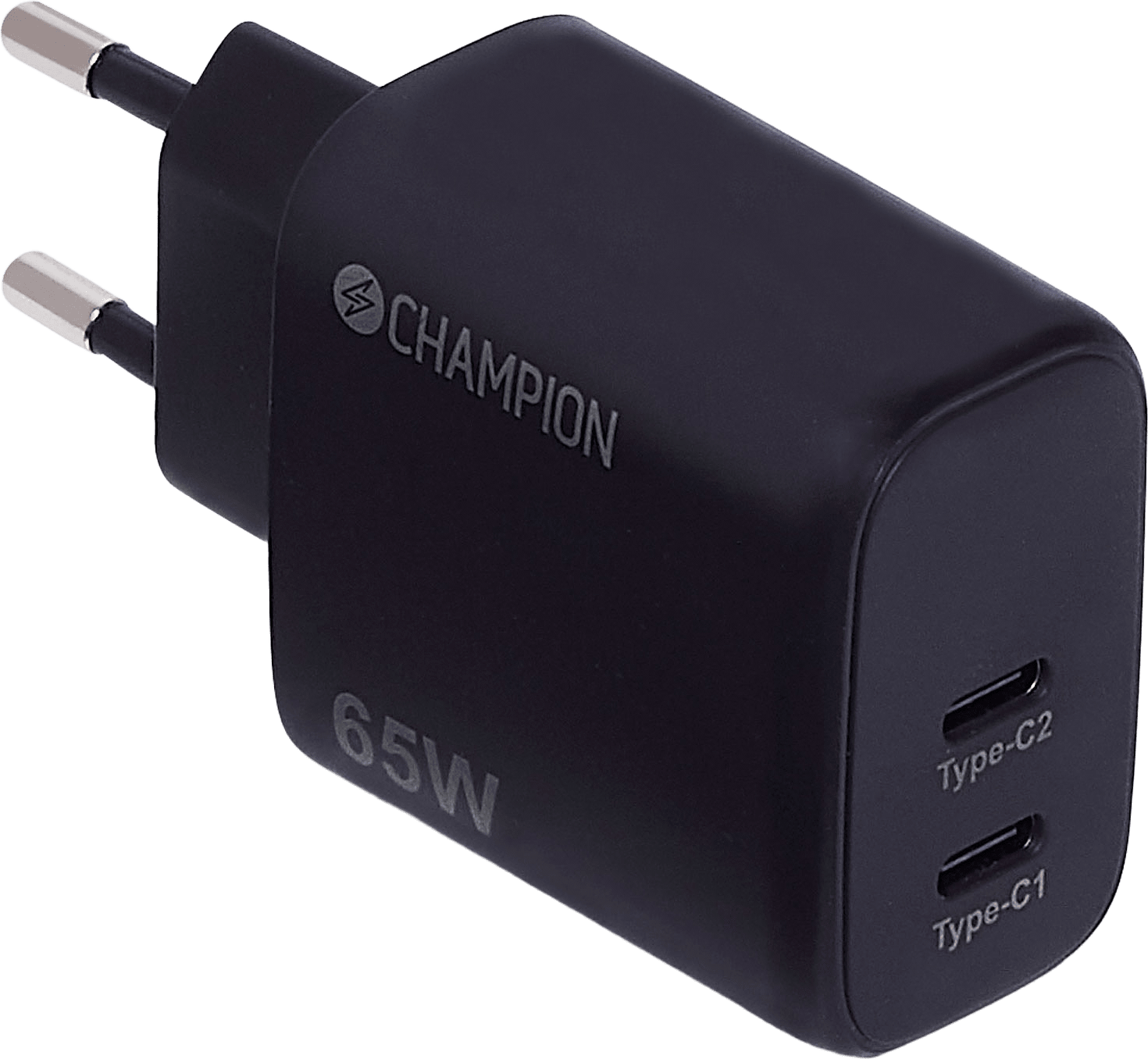 Laddare 65w Pd, från Champion Nordic, i färgen svart.