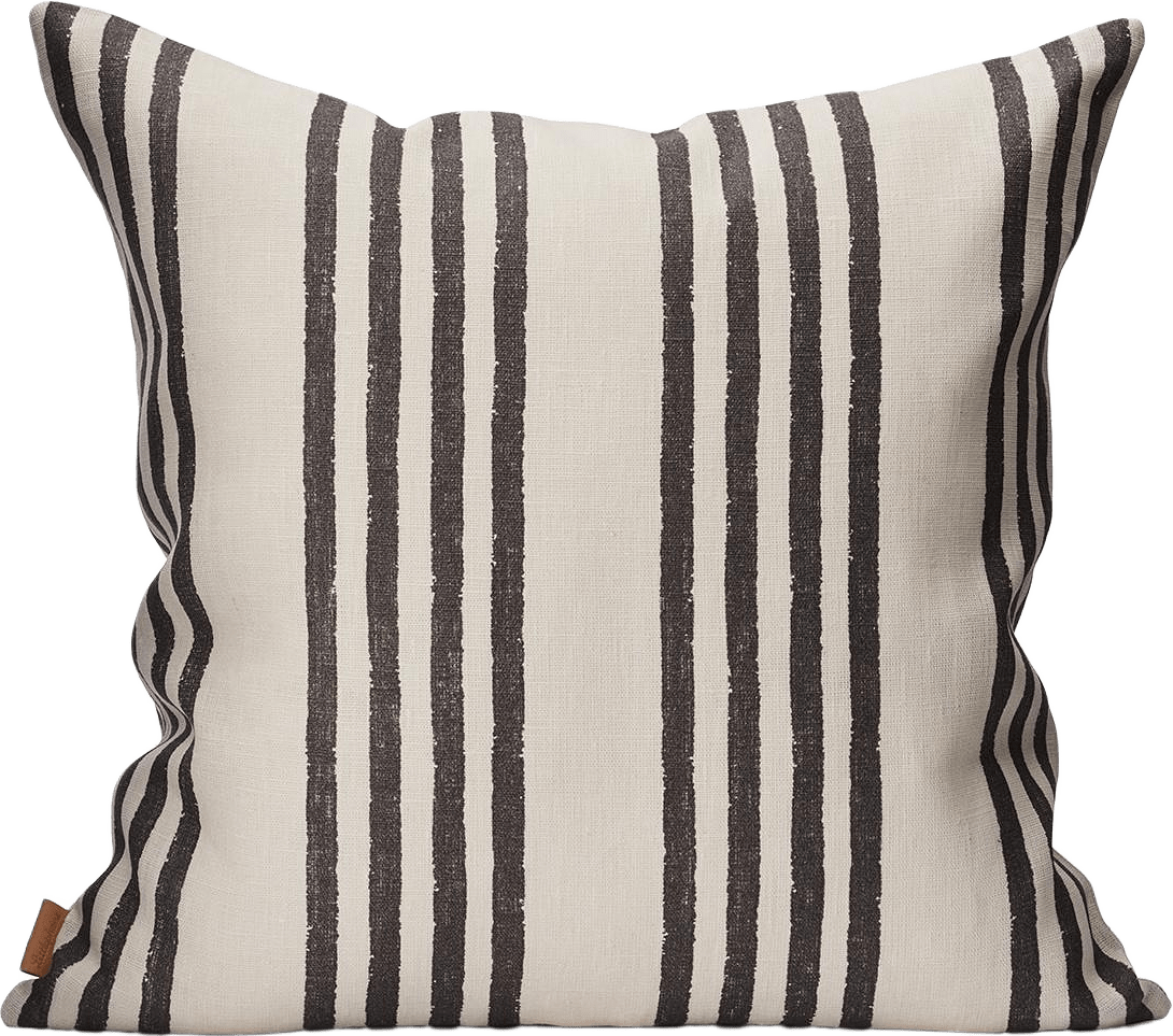 Kuddfodral Linne 50x50cm - Field - Ebony/svart, från Littlephant, i färgen white/ebony black.