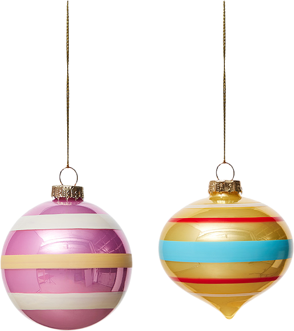 Vintage Christmas Glass Ball - Pack Of 2, från OYOY Living, i färgen no.1.