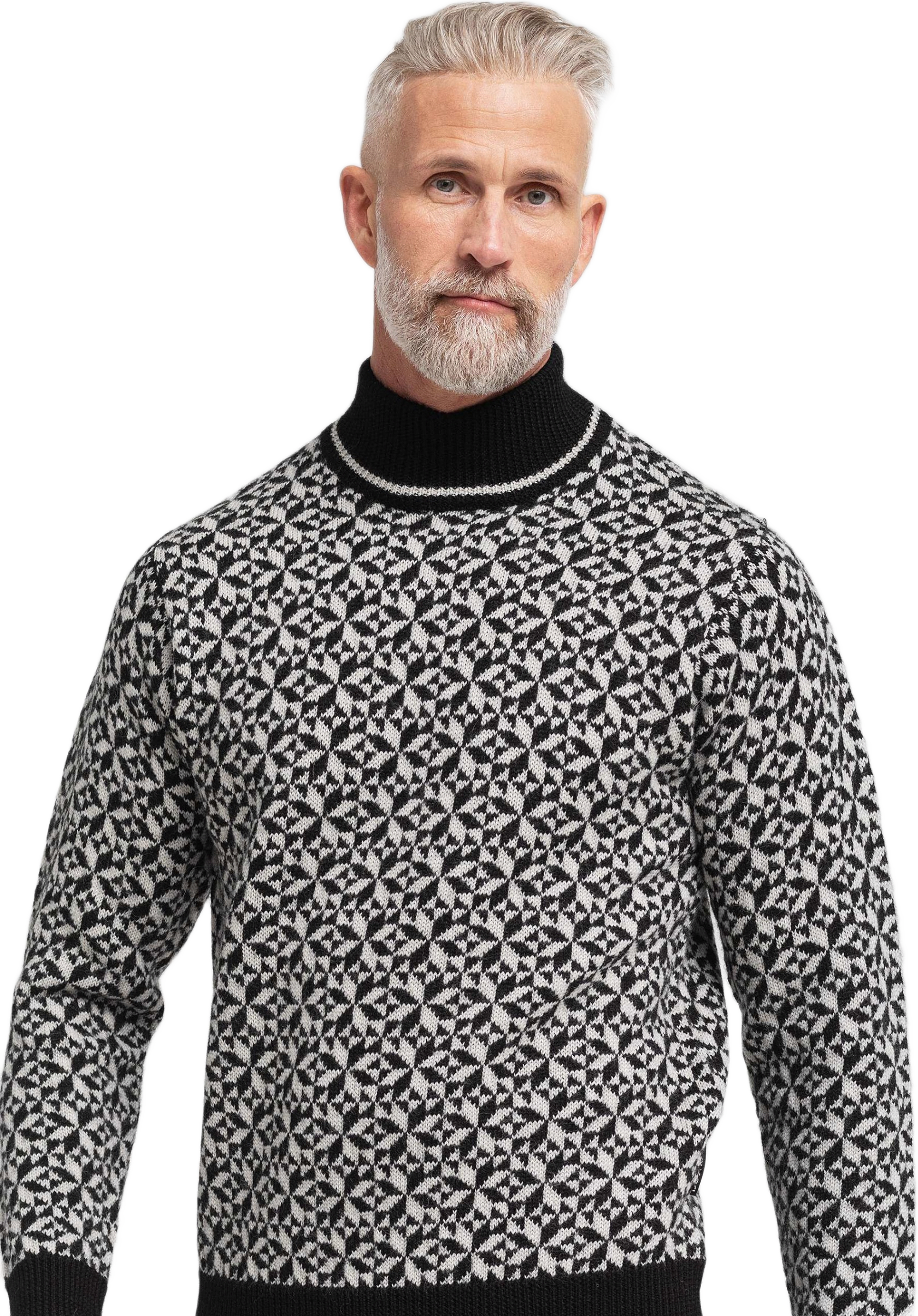Pullover "stickad" | 100% Ull | Blå