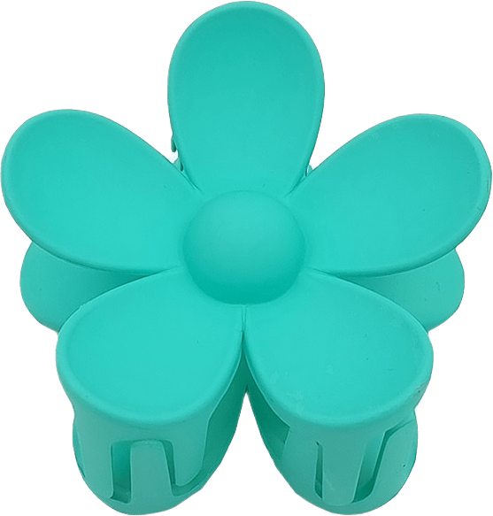 Blomformad Klämma, från Complement, i färgen torqoise.