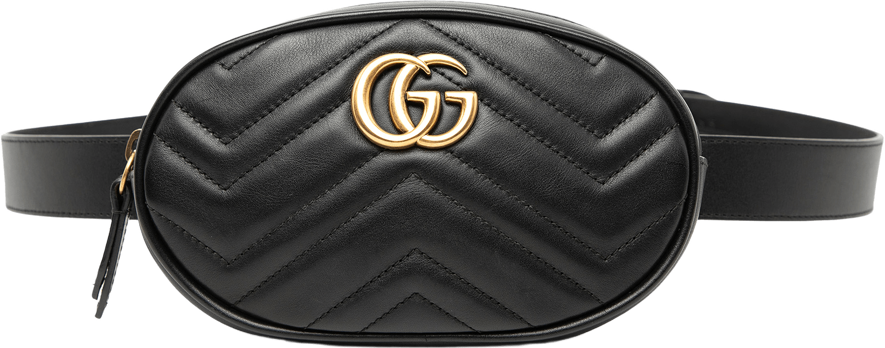 Gucci Gg Marmont Matelasse Leather Belt Bag, från Luxclusif, i färgen black.