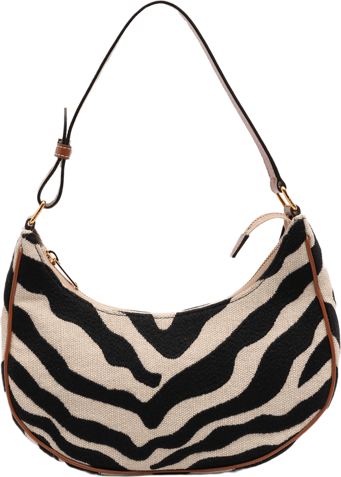 Celine Zebra Print Canvas Ava Shoulder Bag, från Luxclusif, i färgen beige.
