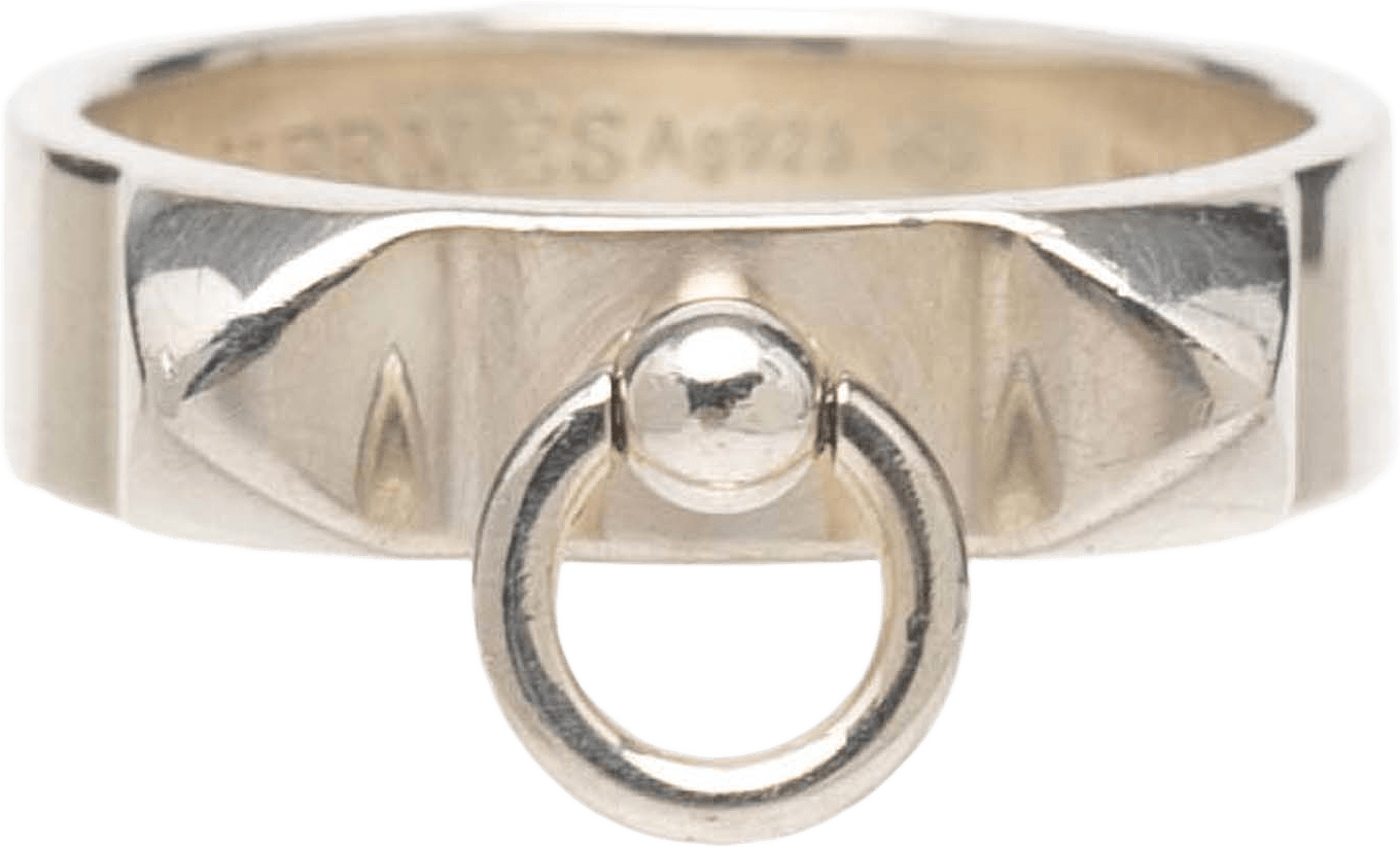 Hermès Sterling Silver Collier De Chien Ring, från Luxclusif, i färgen silver.