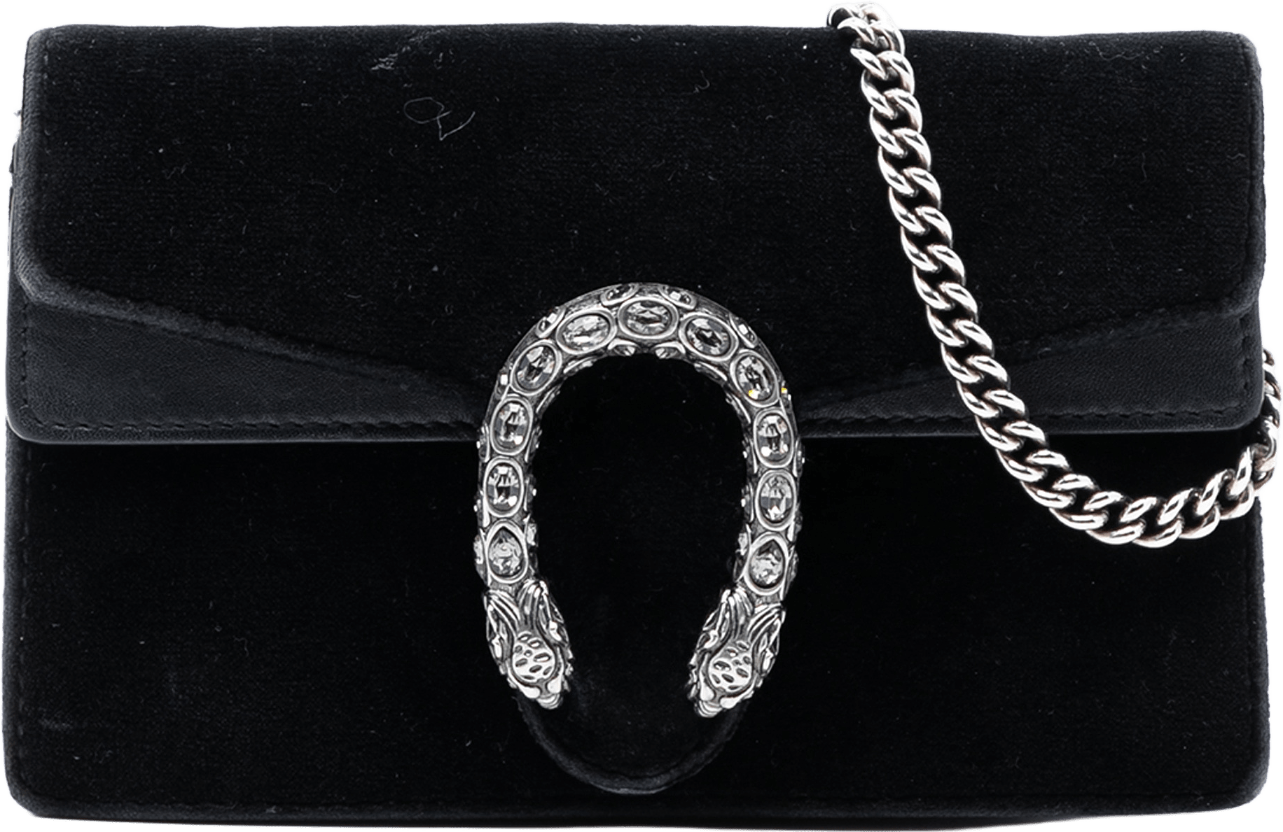 Gucci Mini Velvet Dionysus Crossbody, från Luxclusif, i färgen black.