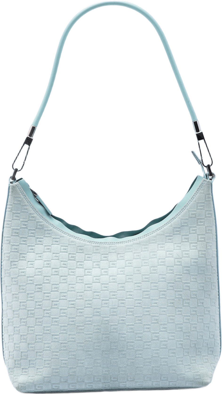Gucci Square G Suede Shoulder Bag, från Luxclusif, i färgen blå.