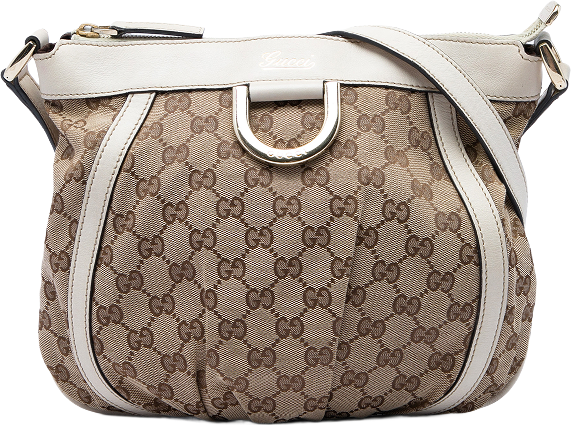 Gucci Gg Canvas Abbey D Ring Crossbody, från Luxclusif, i färgen beige.