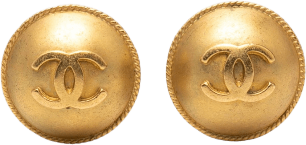 Chanel Gold Plated Cc Button Clip On Earrings, från Luxclusif, i färgen gold.