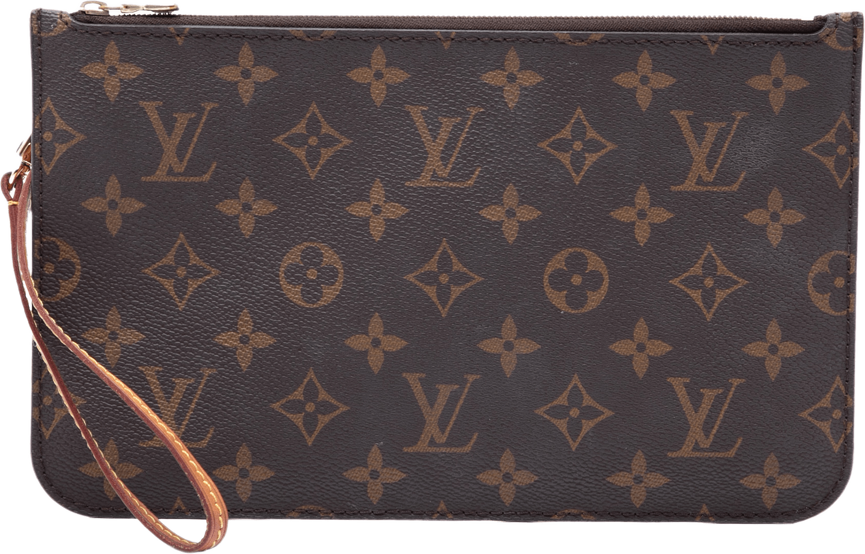 Louis Vuitton Monogram Neverfull Pouch Mm, från Luxclusif, i färgen brun.