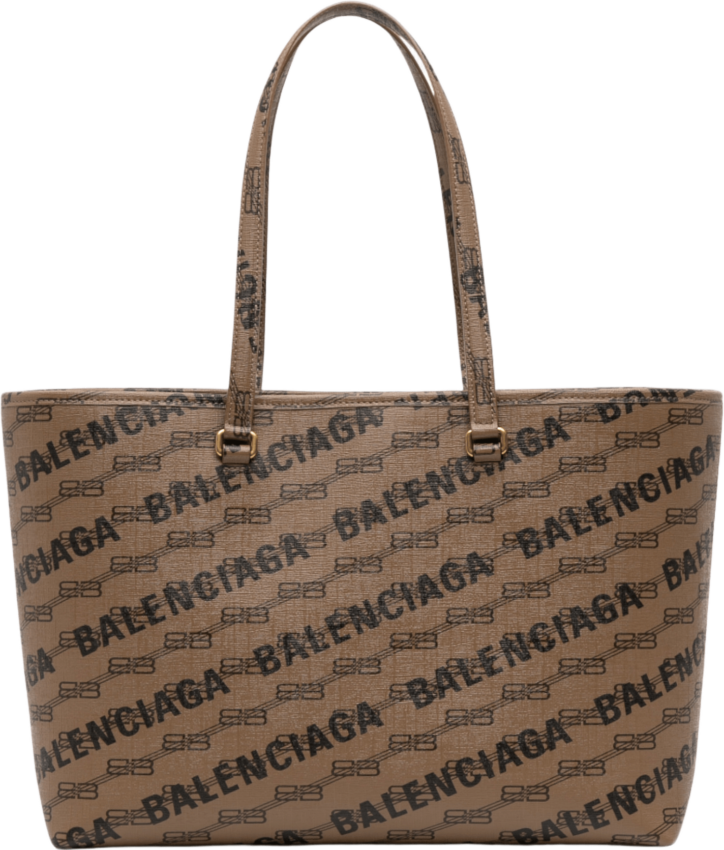 Balenciaga Bb Monogram Coated Canvas Signature Shopper M, från Luxclusif, i färgen brown.
