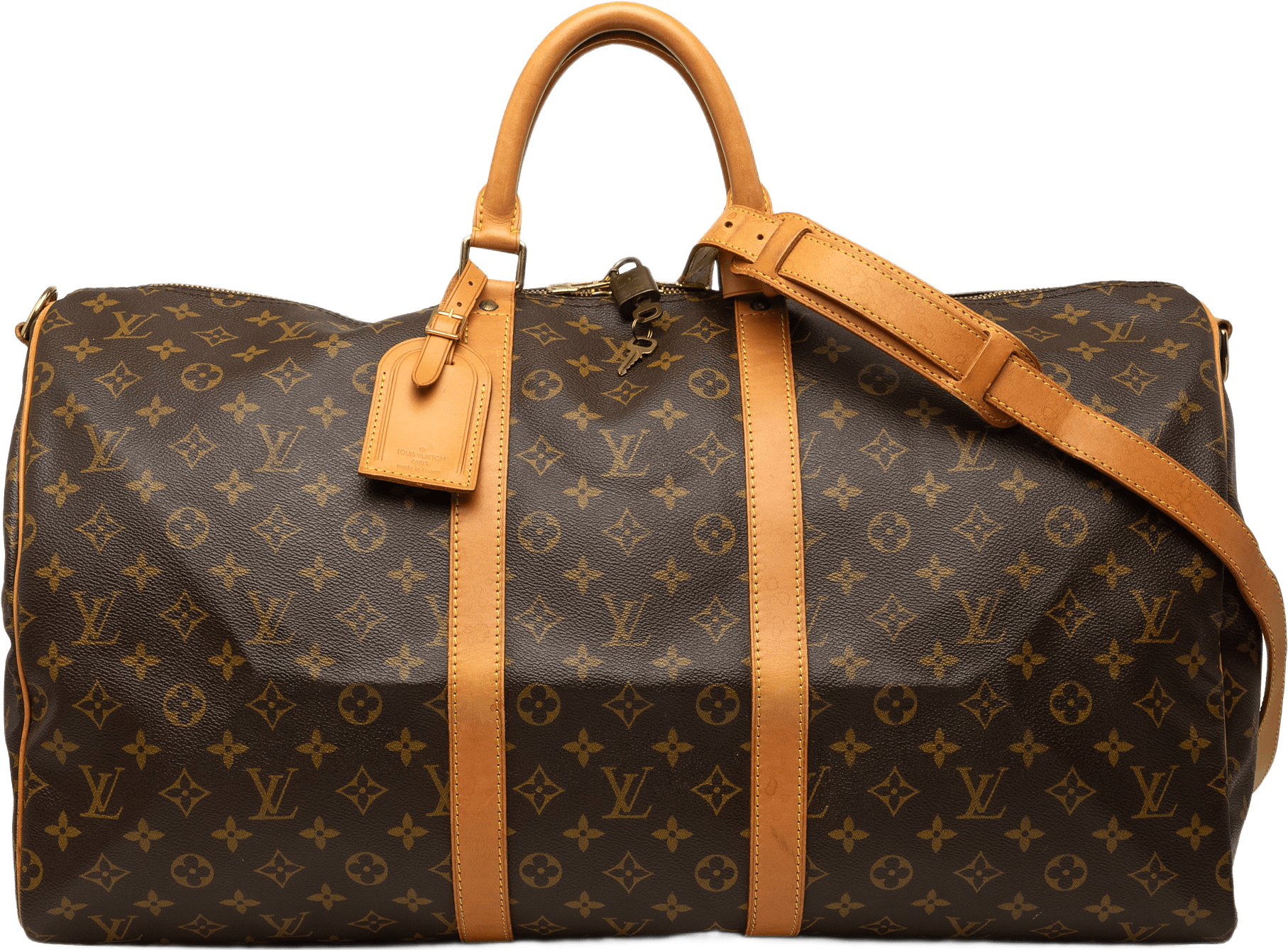 Louis Vuitton Monogram Keepall Bandouliere 55, från Luxclusif, i färgen brun.