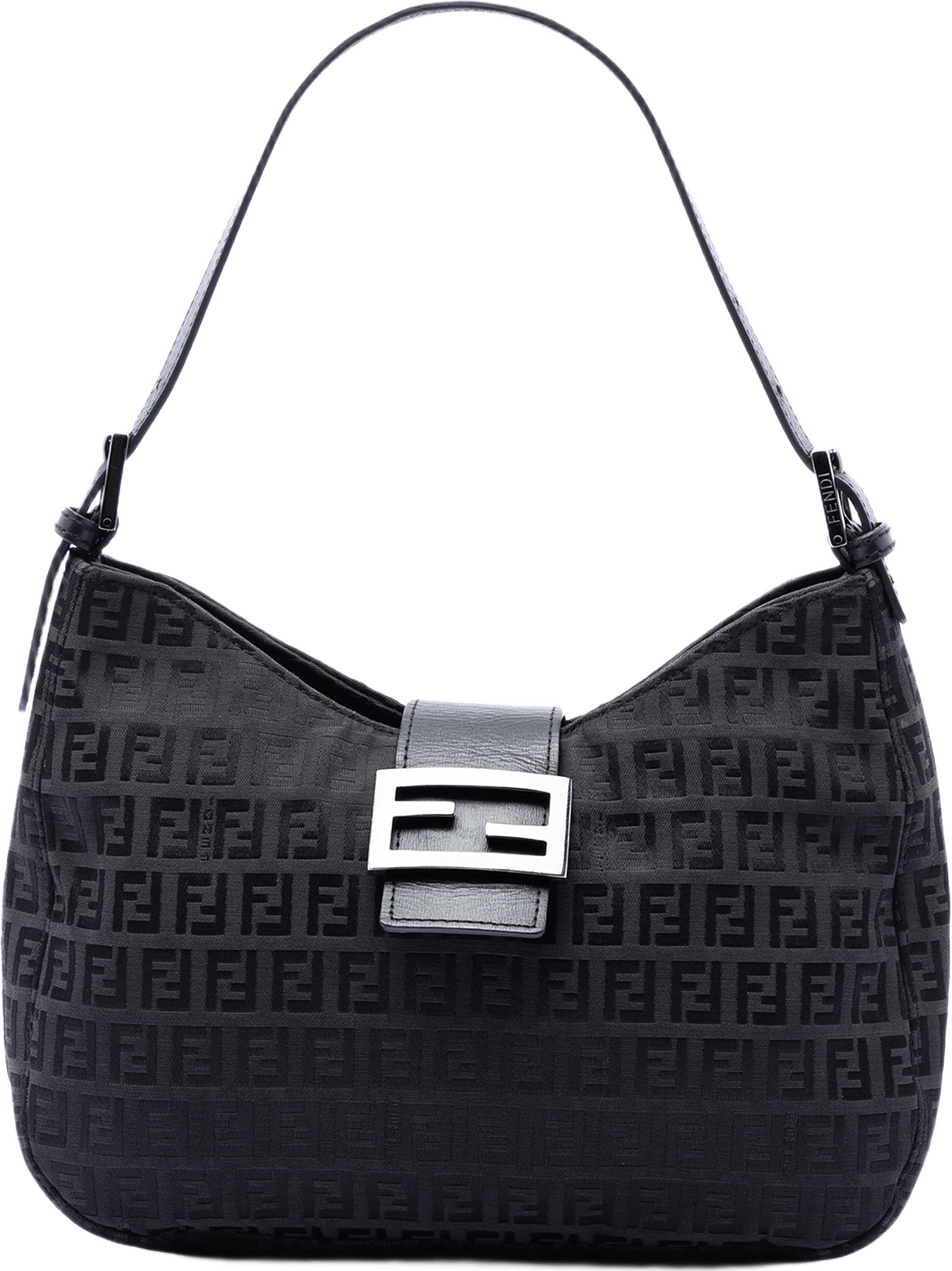 Fendi Zucchino Canvas Shoulder Bag, från Luxclusif, i färgen black.