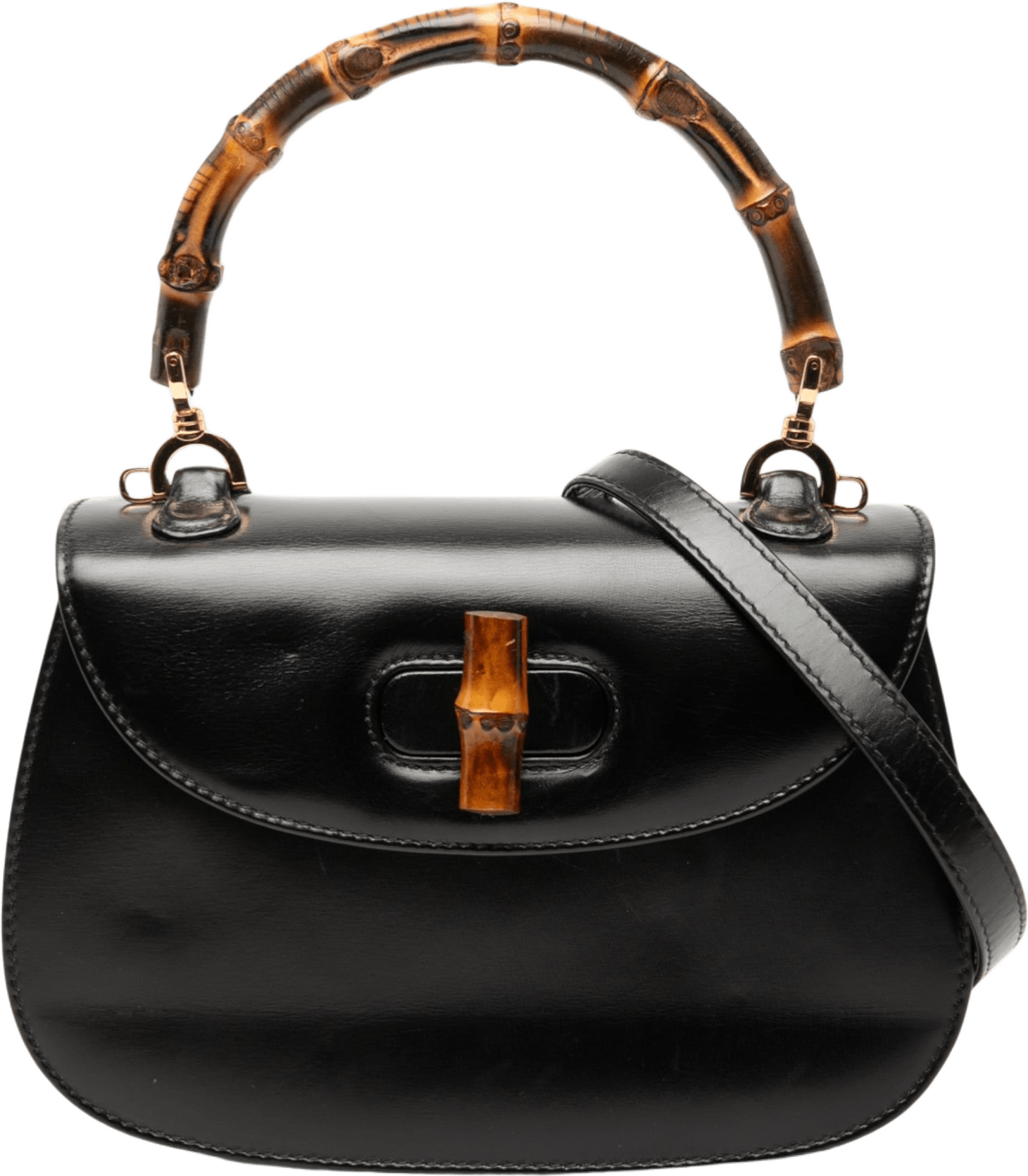 Gucci Small Calfskin Bamboo Night, från Luxclusif, i färgen black.