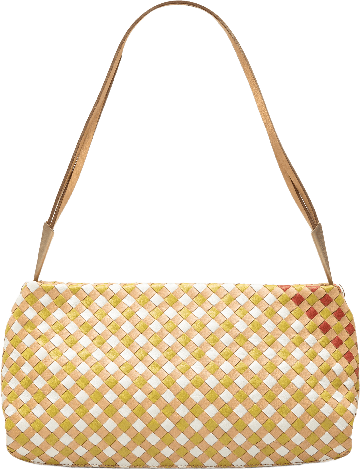 Bottega Veneta Multicolore Nappa Intrecciato Shoulder Bag, från Luxclusif, i färgen beige.
