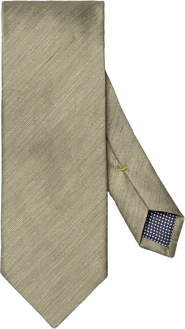 Enfärgad Vävd Linne- Och Sidenslips, från Eton, i färgen mid green.