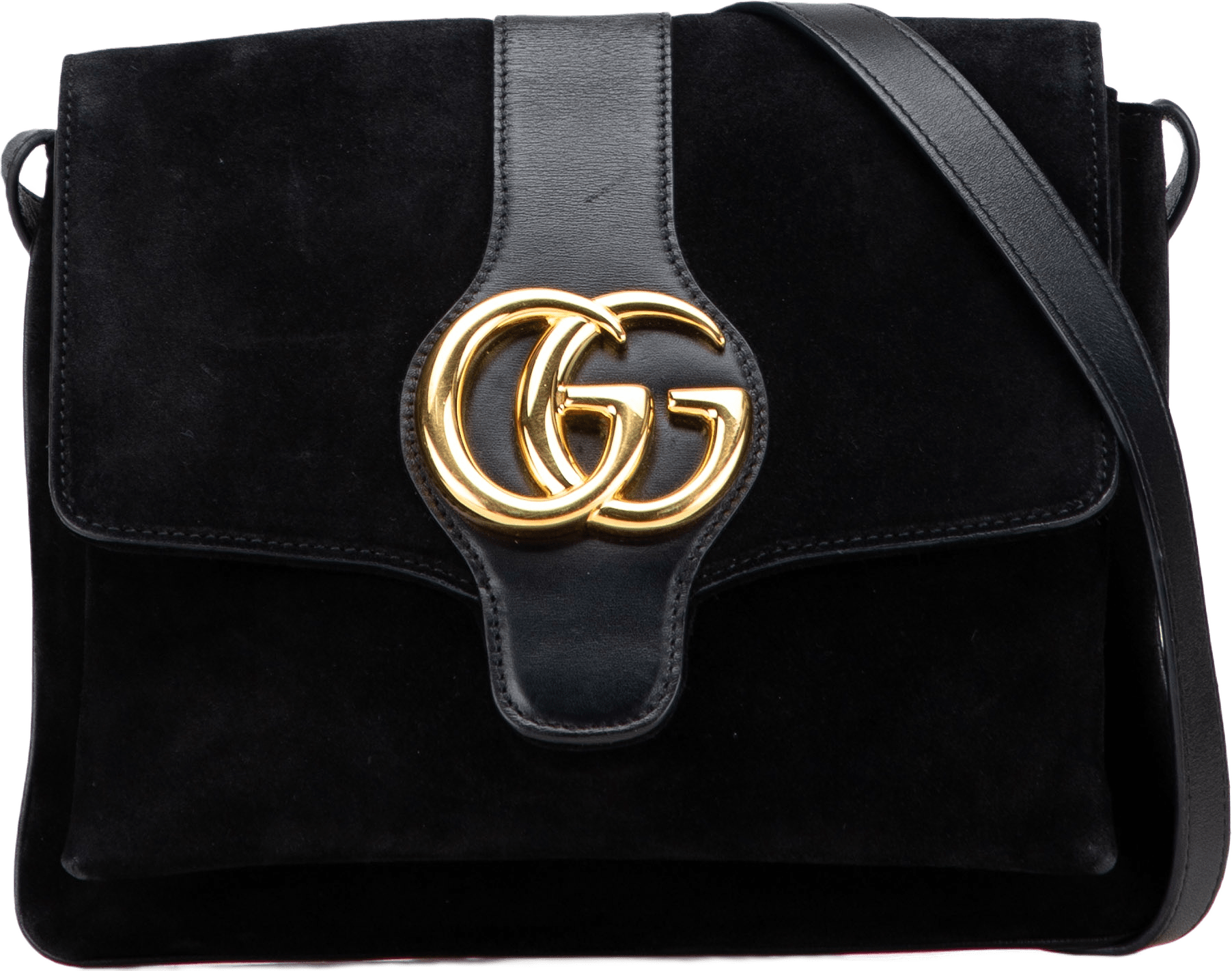 Gucci Medium Suede Arli Crossbody, från Luxclusif, i färgen black.