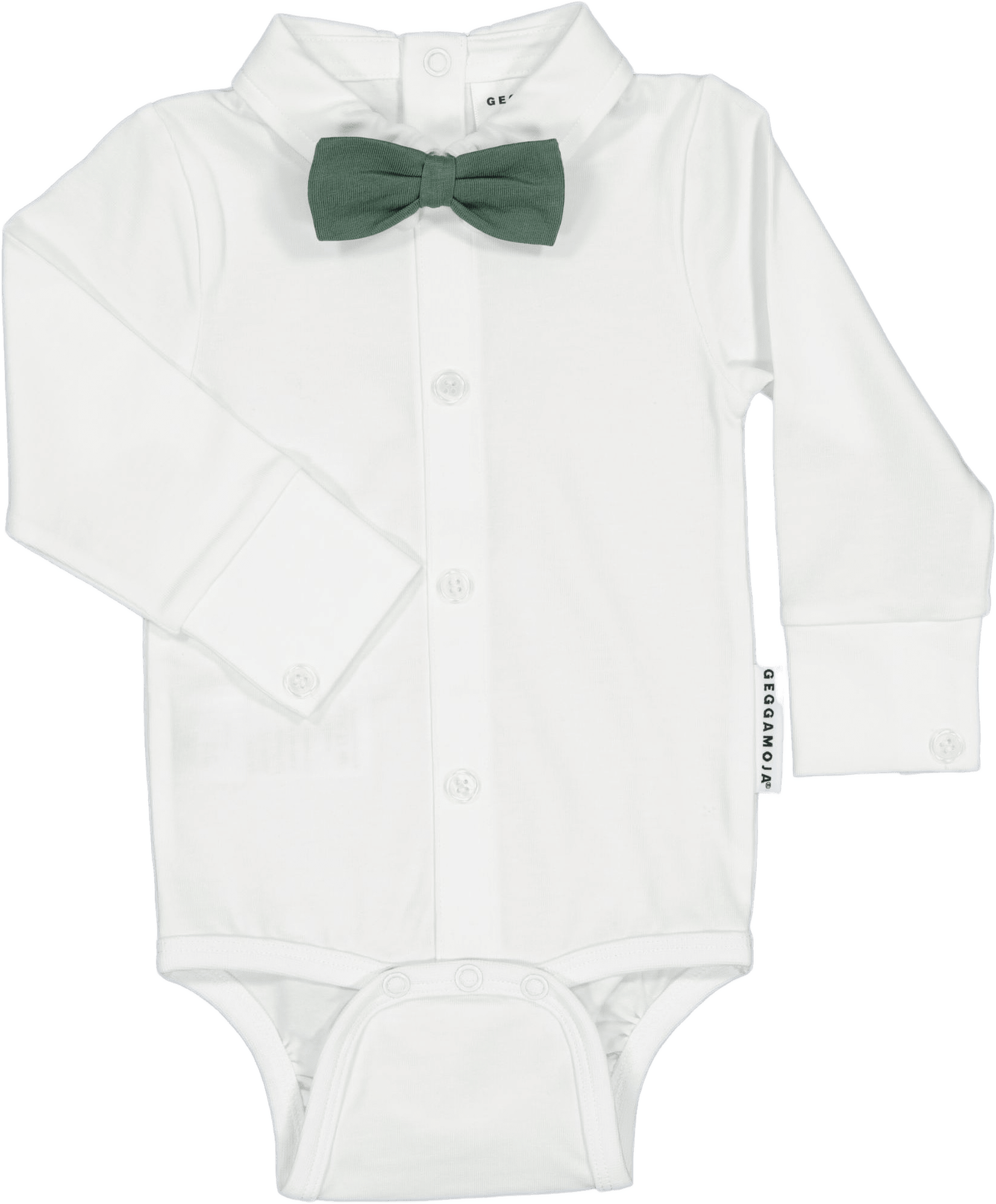 Body-skjorta Med Fluga, från Geggamoja, i färgen white.